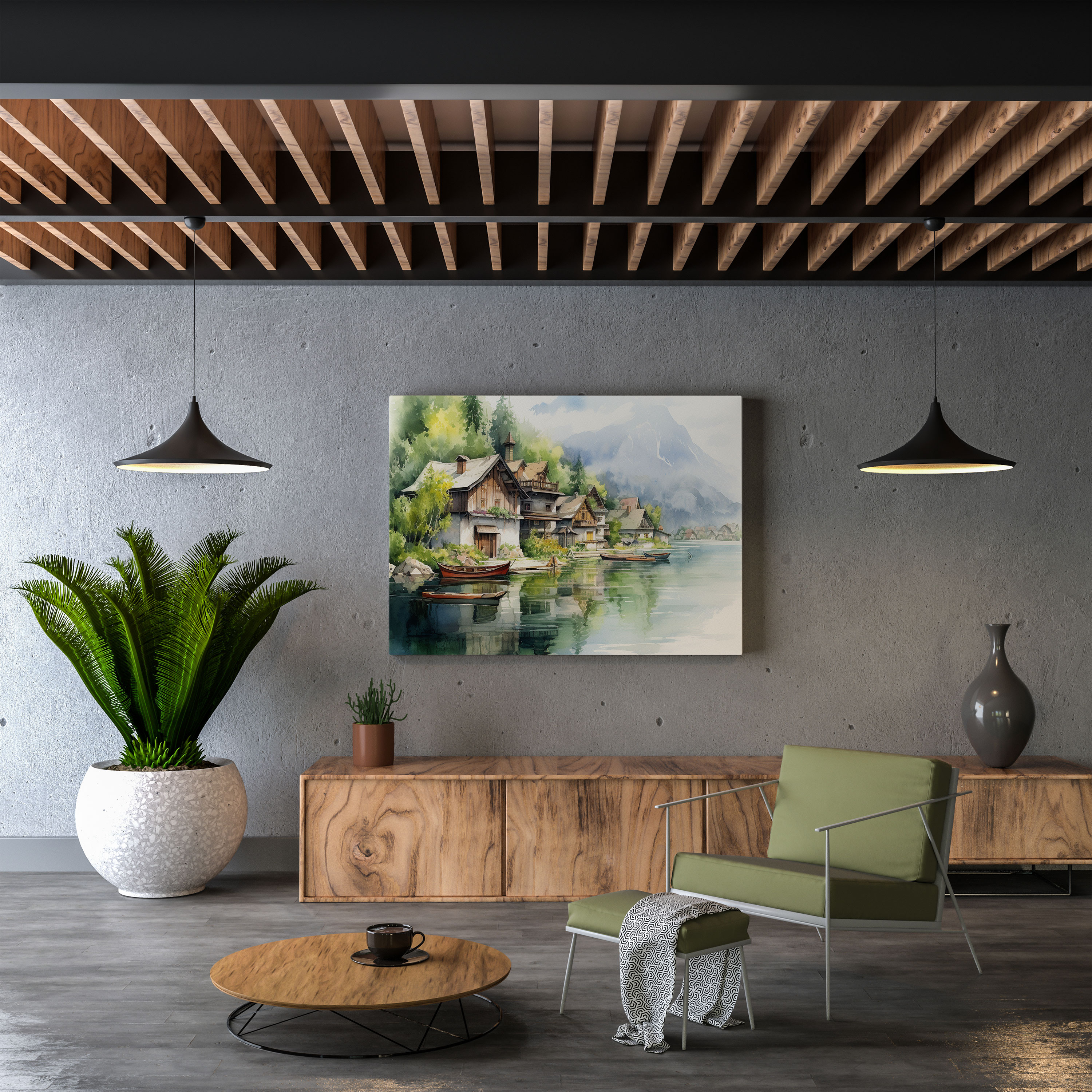Tranquil Village Canvas Print - Village, Canvas Print, Canvas, Wall Art