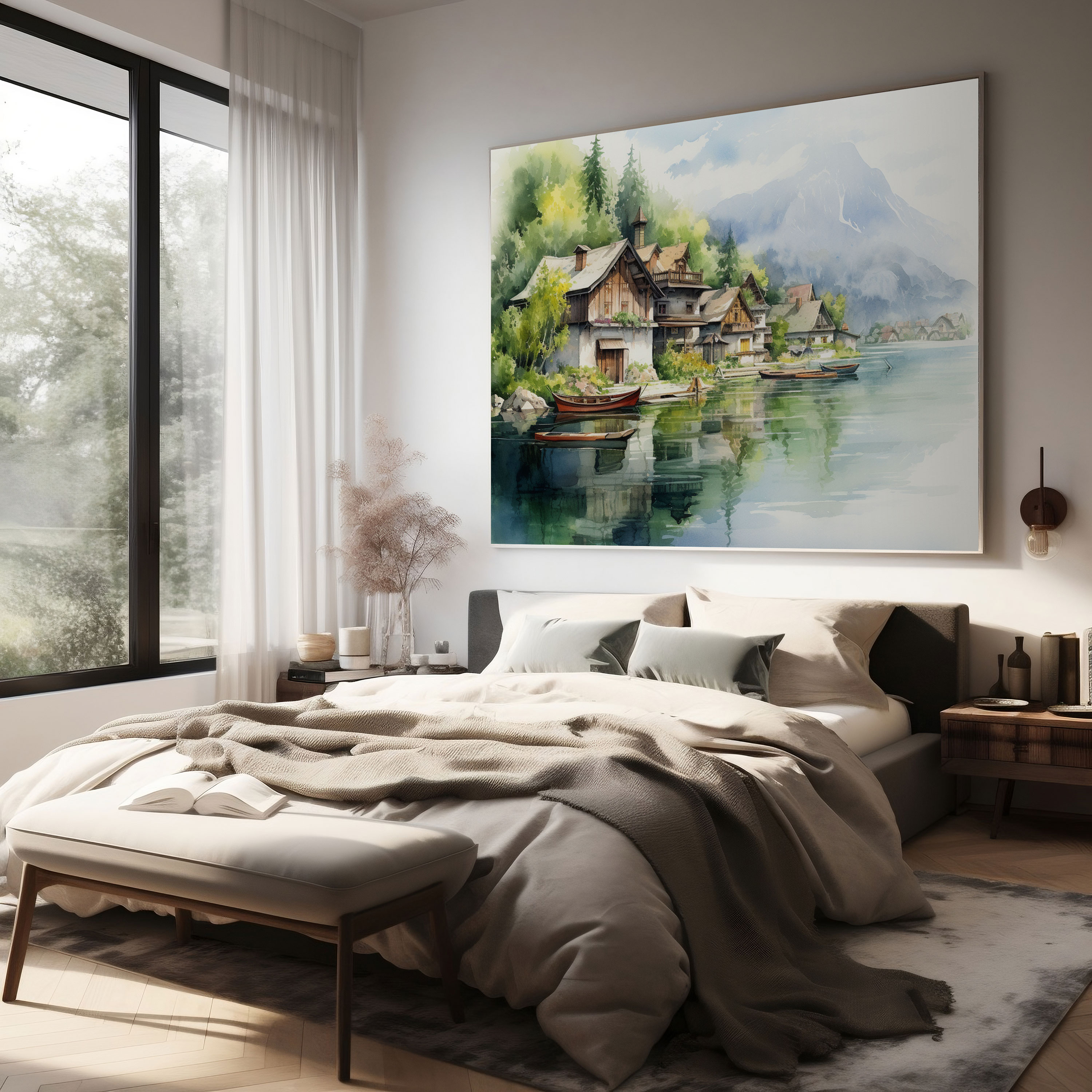 Tranquil Village Canvas Print - Village, Canvas Print, Canvas, Wall Art
