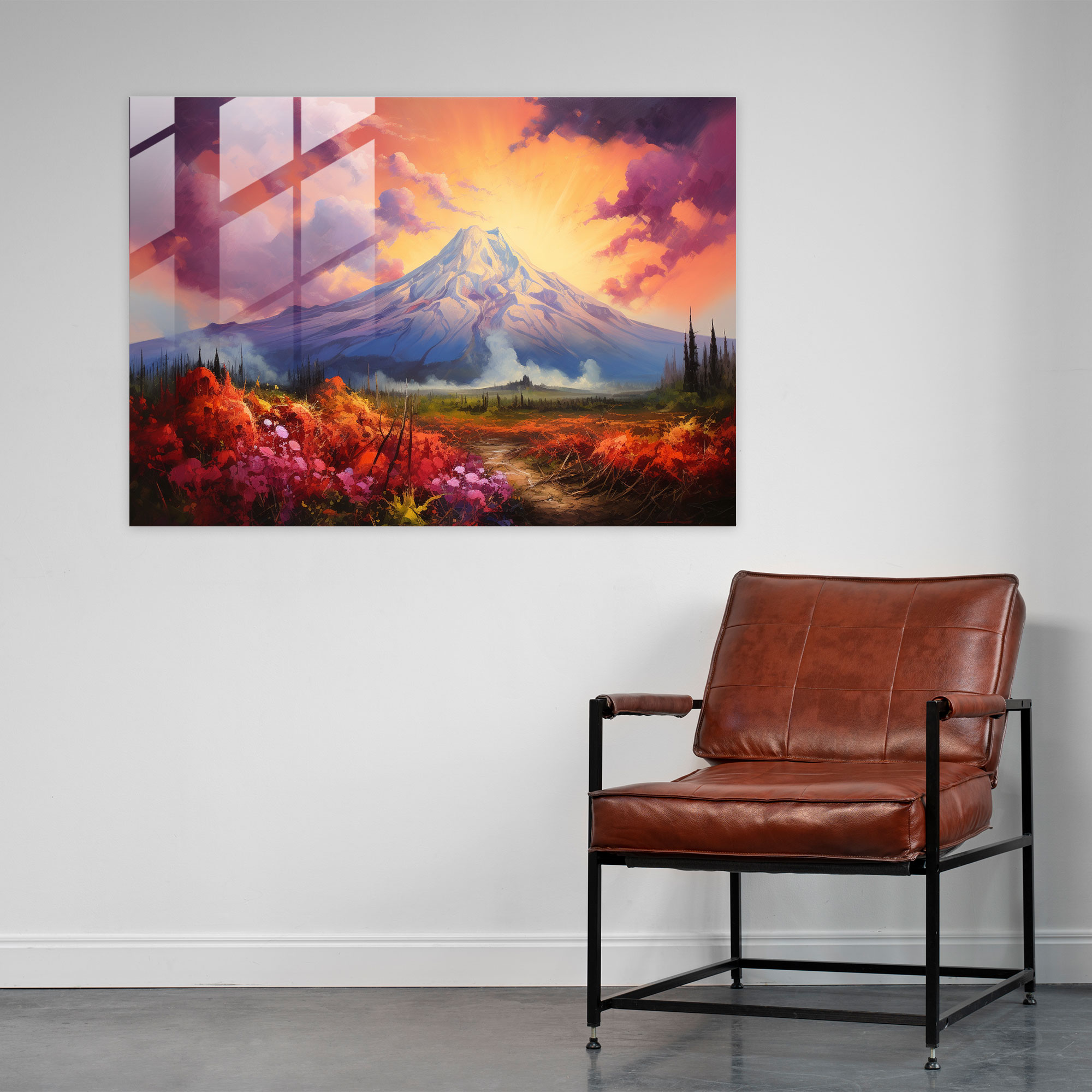 İzlenimci Volkan Cam Tablo - Modern Sanat Billowing Duman