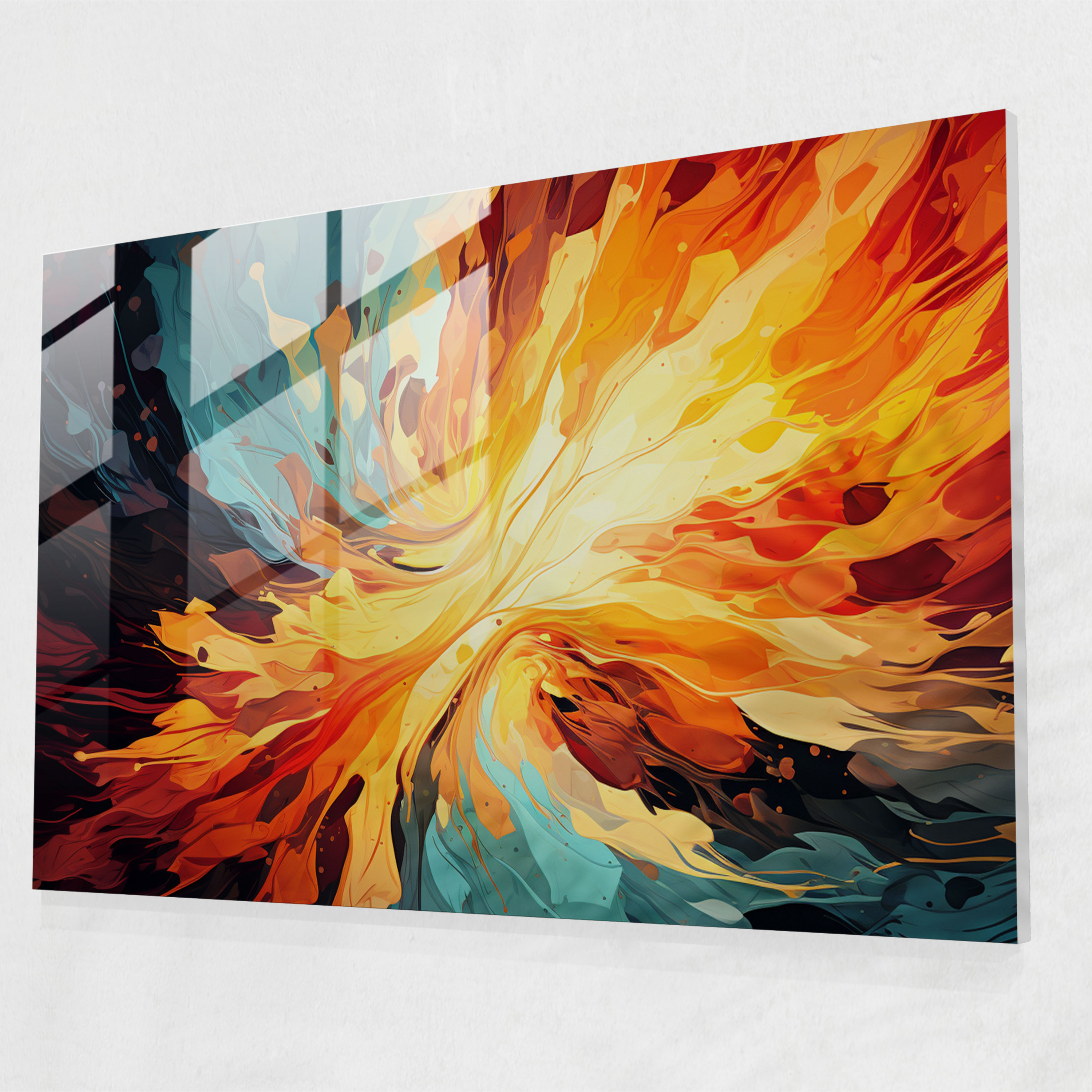 Kaleidoscope Volcano Glass Print - Volcano, Glass Art, Wall Decoration, Volcano