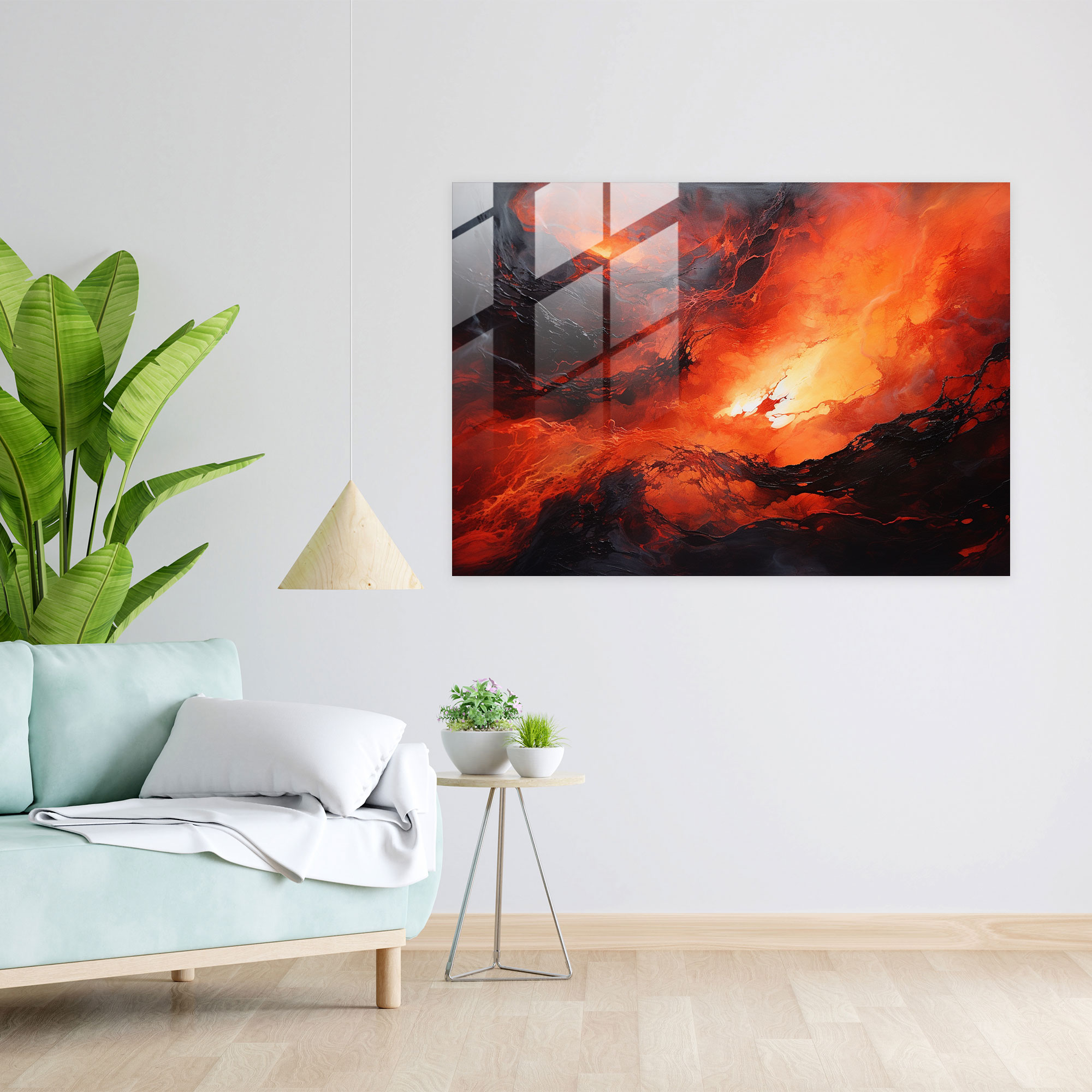 Volcano Glass Print - Volcano, Nature, Glass Wall Art, Volcano