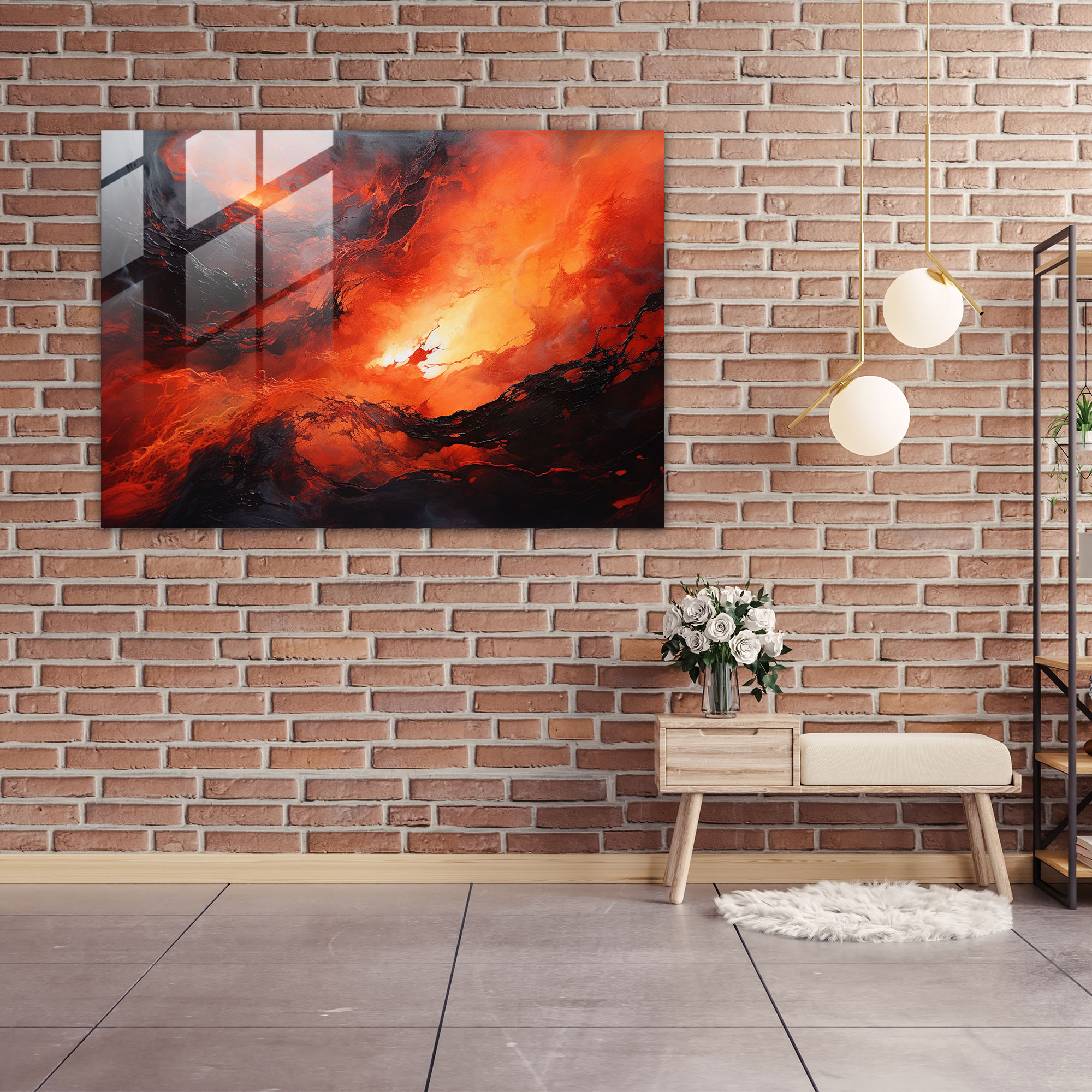 Volcano Glass Print - Volcano, Nature, Glass Wall Art, Volcano
