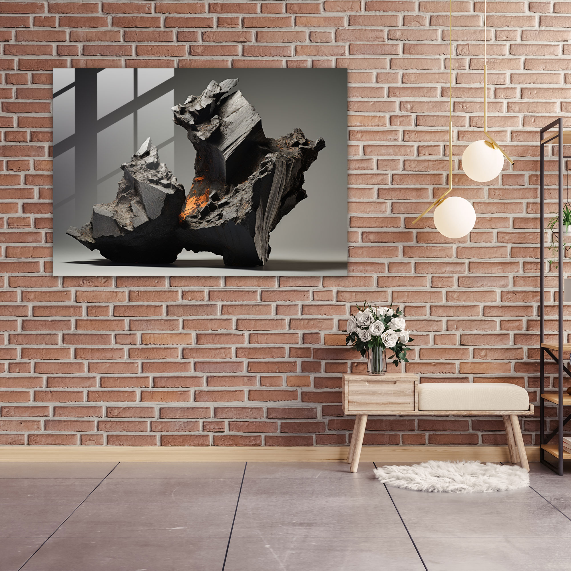 Volcano Glass Wall Art - Volcano, Glass Wall Art, Home Decoration, Glass Print