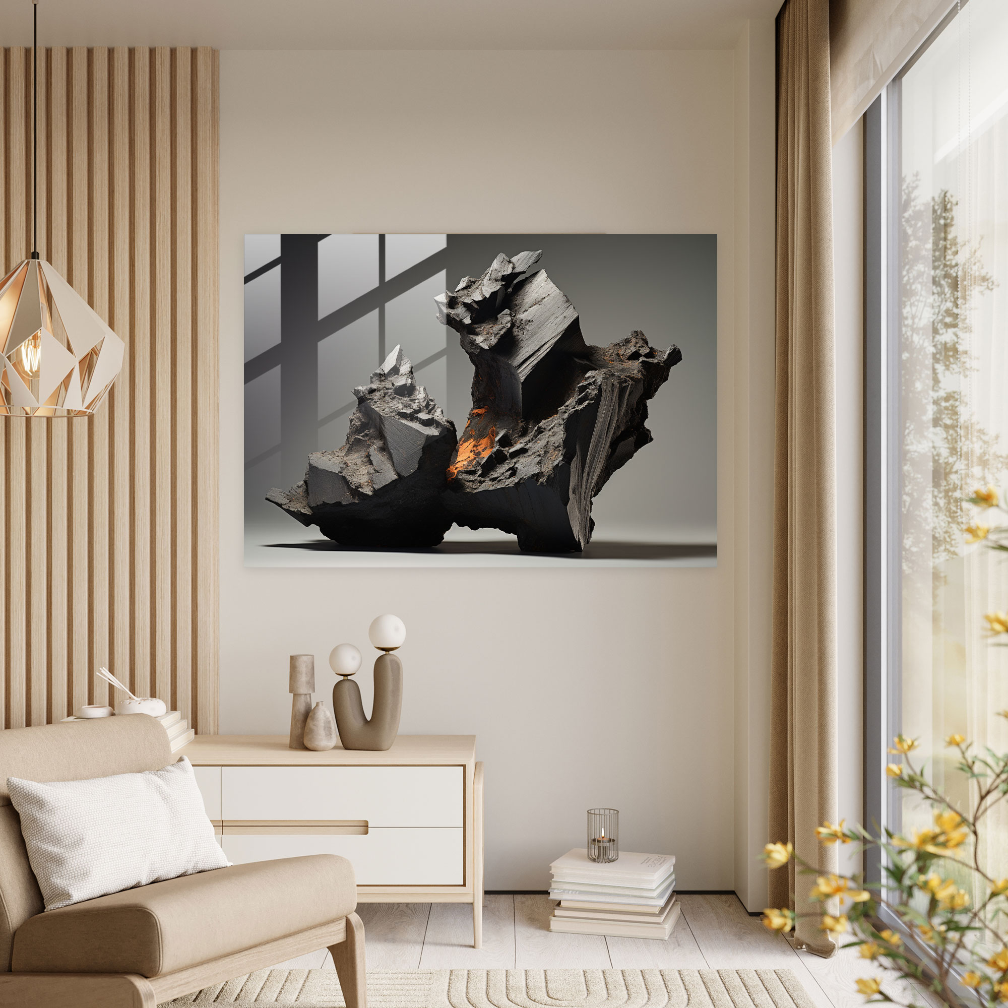Volcano Glass Wall Art - Volcano, Glass Wall Art, Home Decoration, Glass Print