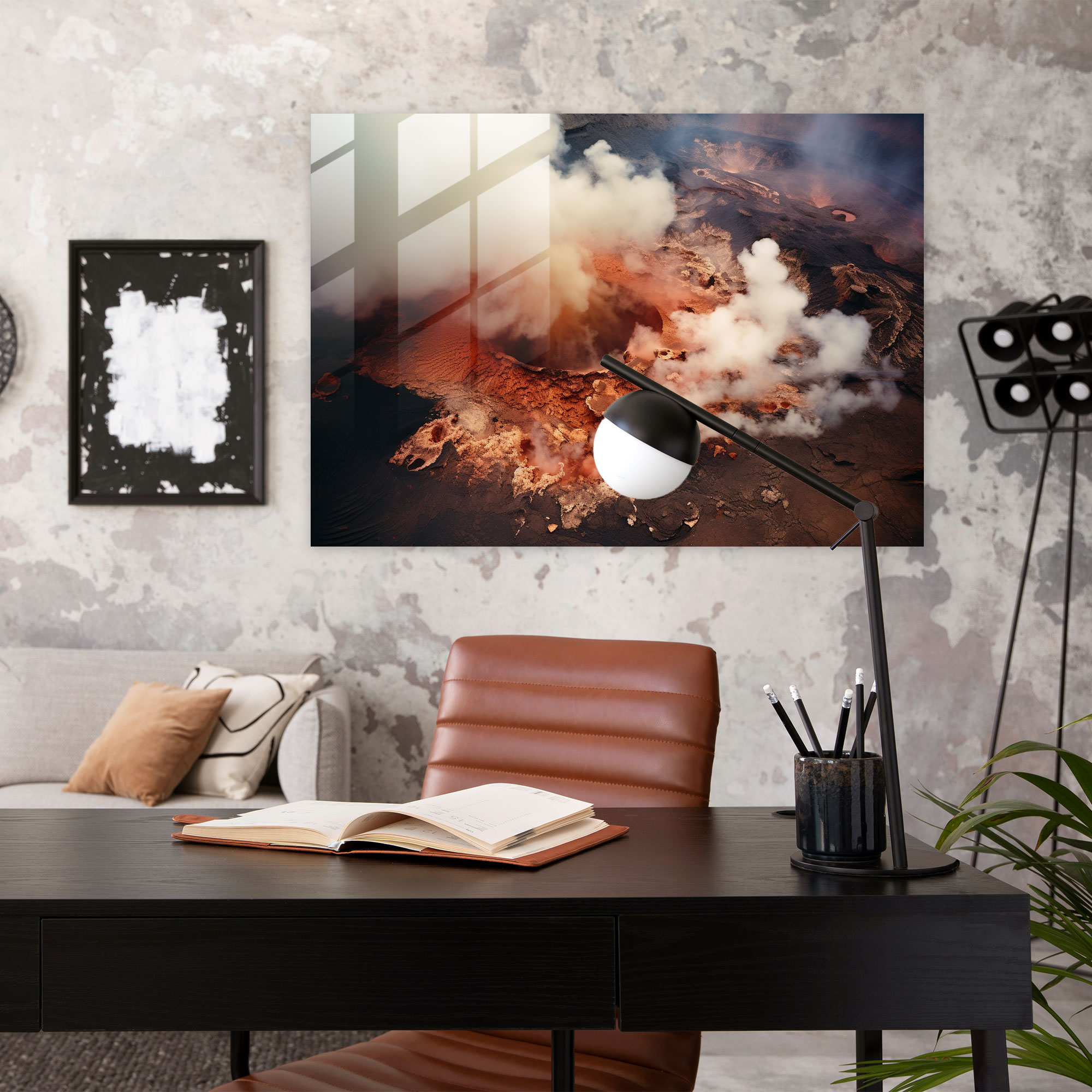 Volcano Home Decoration - Volcano, Wall Decoration, Volcanic Crater, Glass Print