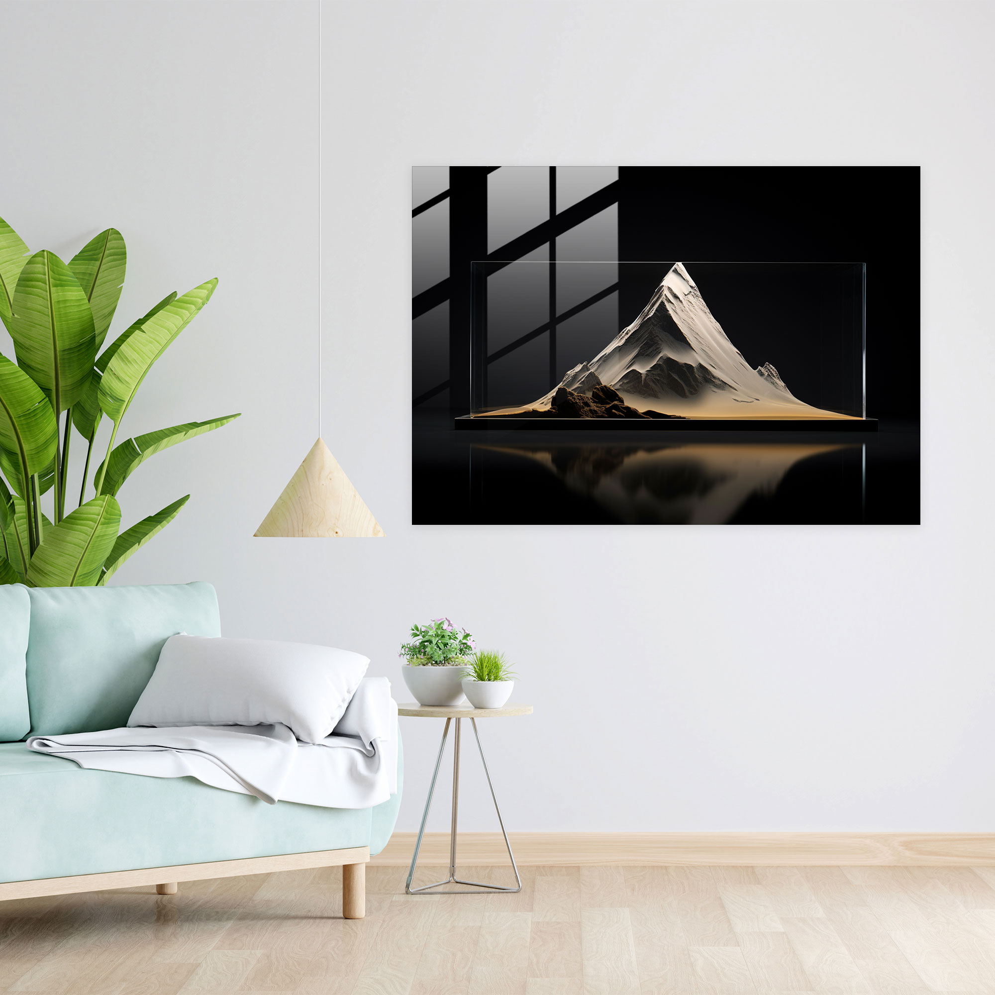 Volcano Glass Art - Volcano, Modern Art, Glass Wall Art, Dormant Volcano
