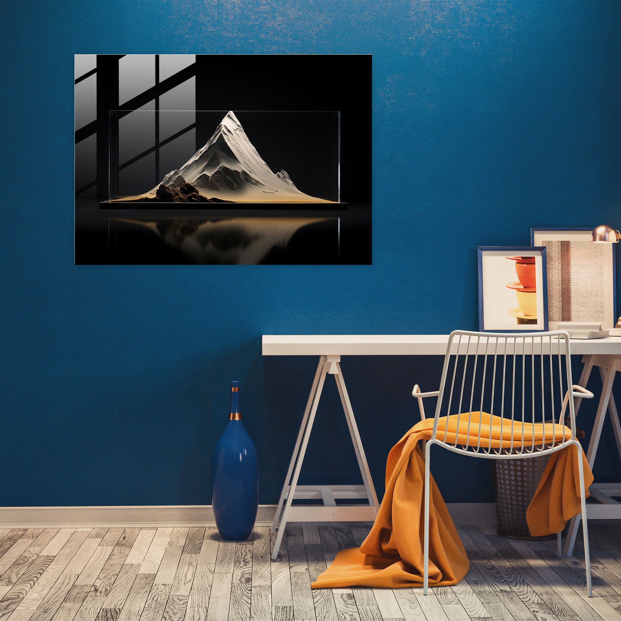 Volcano Glass Art - Volcano, Modern Art, Glass Wall Art, Dormant Volcano
