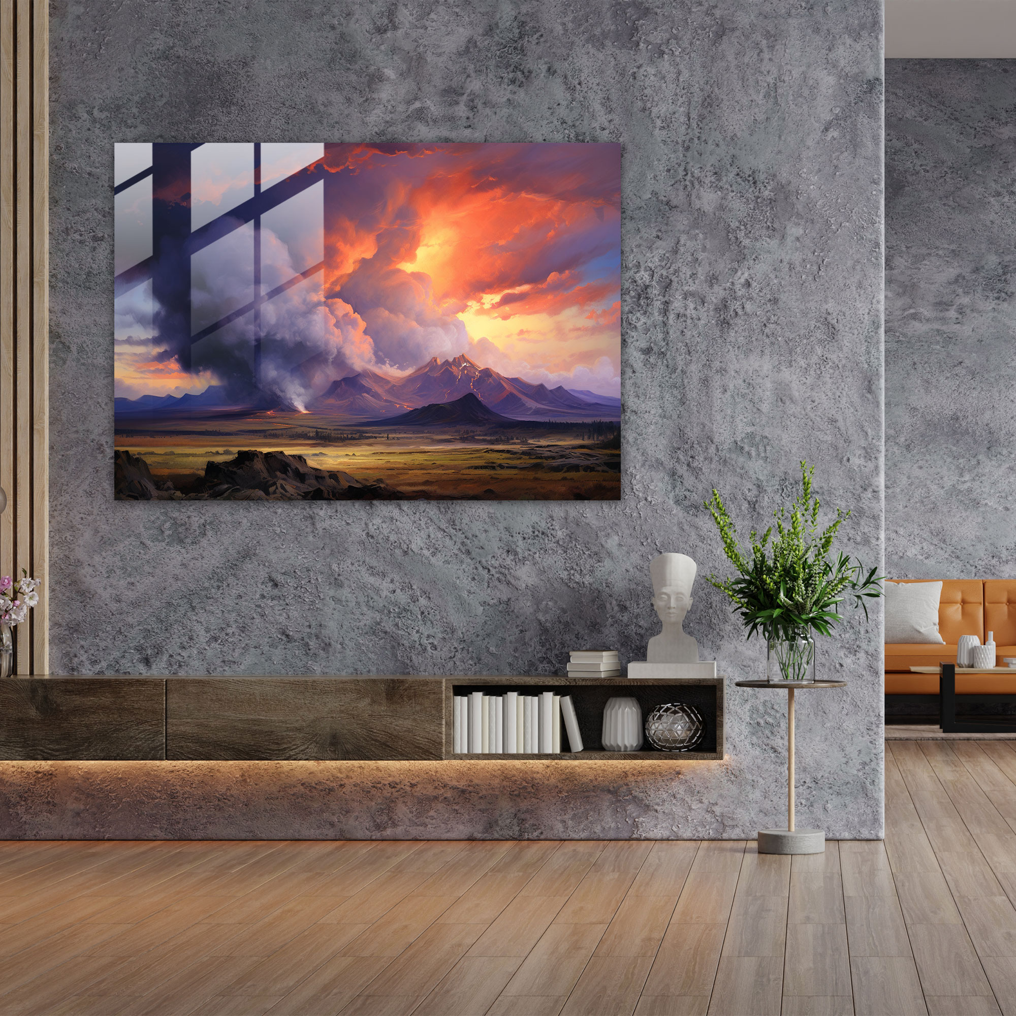 Volcano Home Decoration - Volcano, Sunset, Ethereal Beauty, Volcano