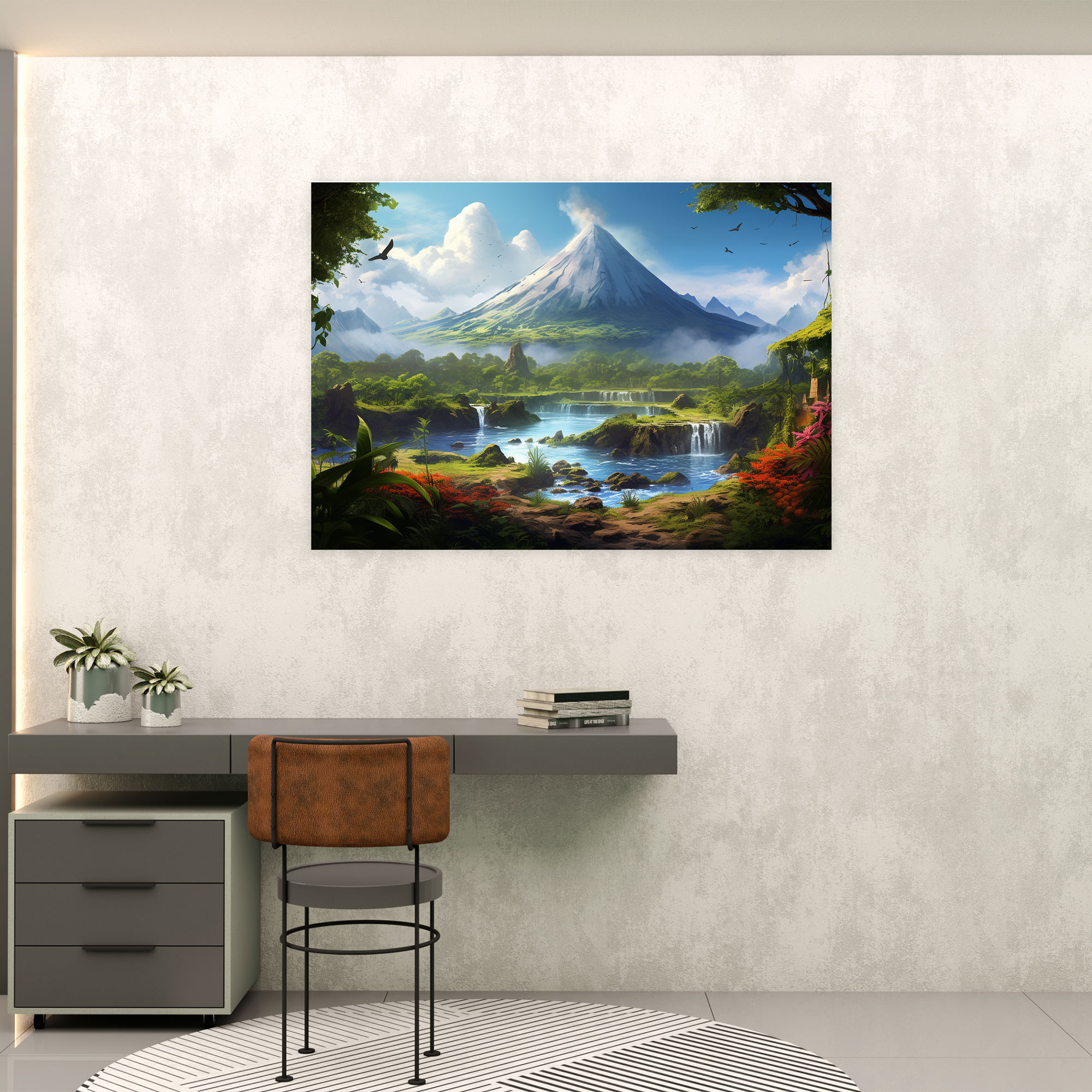 Volcano Canvas Print - Volcano, Canvas Print, Volcanic Landscape, Home Decoration