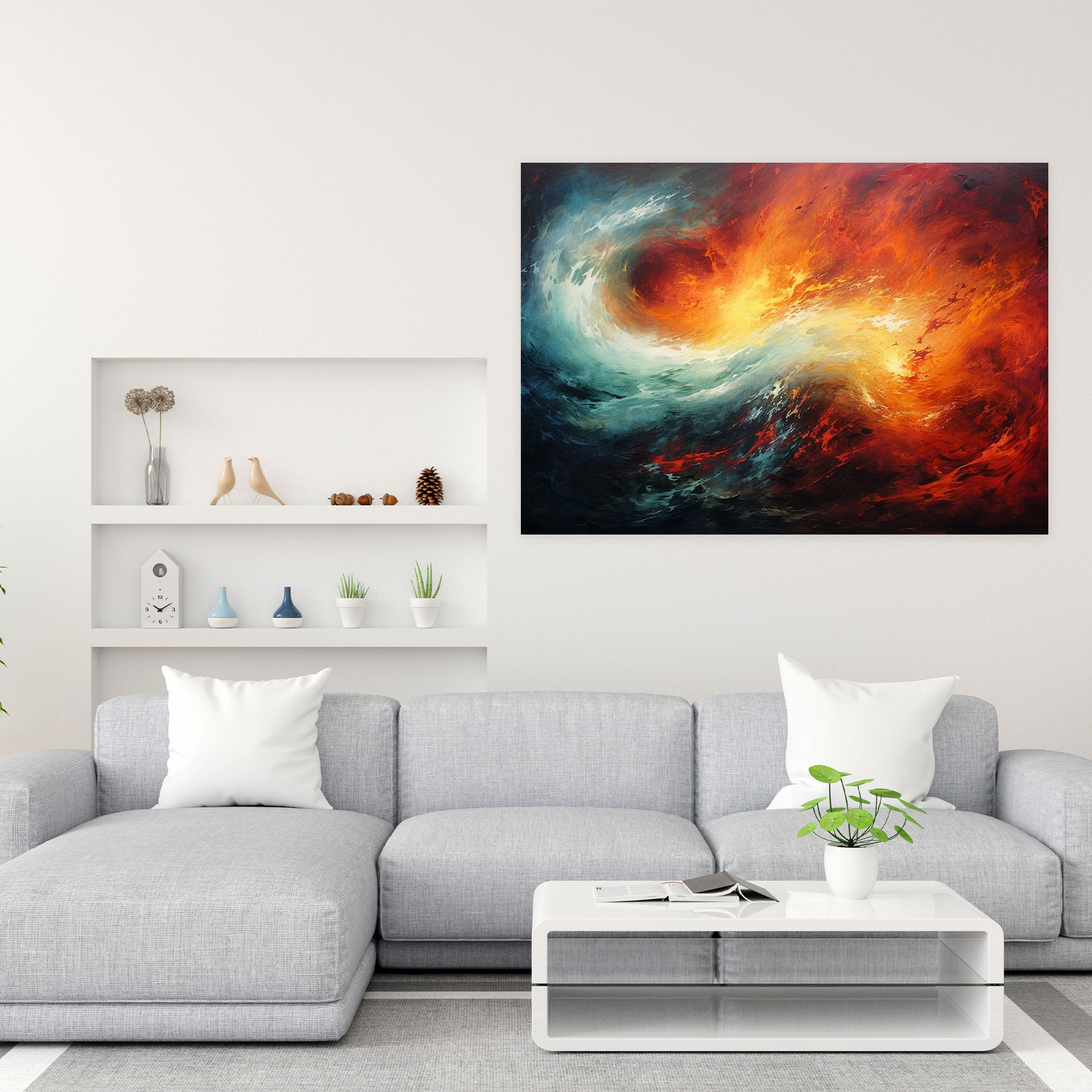 Volcano Abstract Canvas Print - Volcano, Canvas Print, Vibrant Colors, Wall Decoration