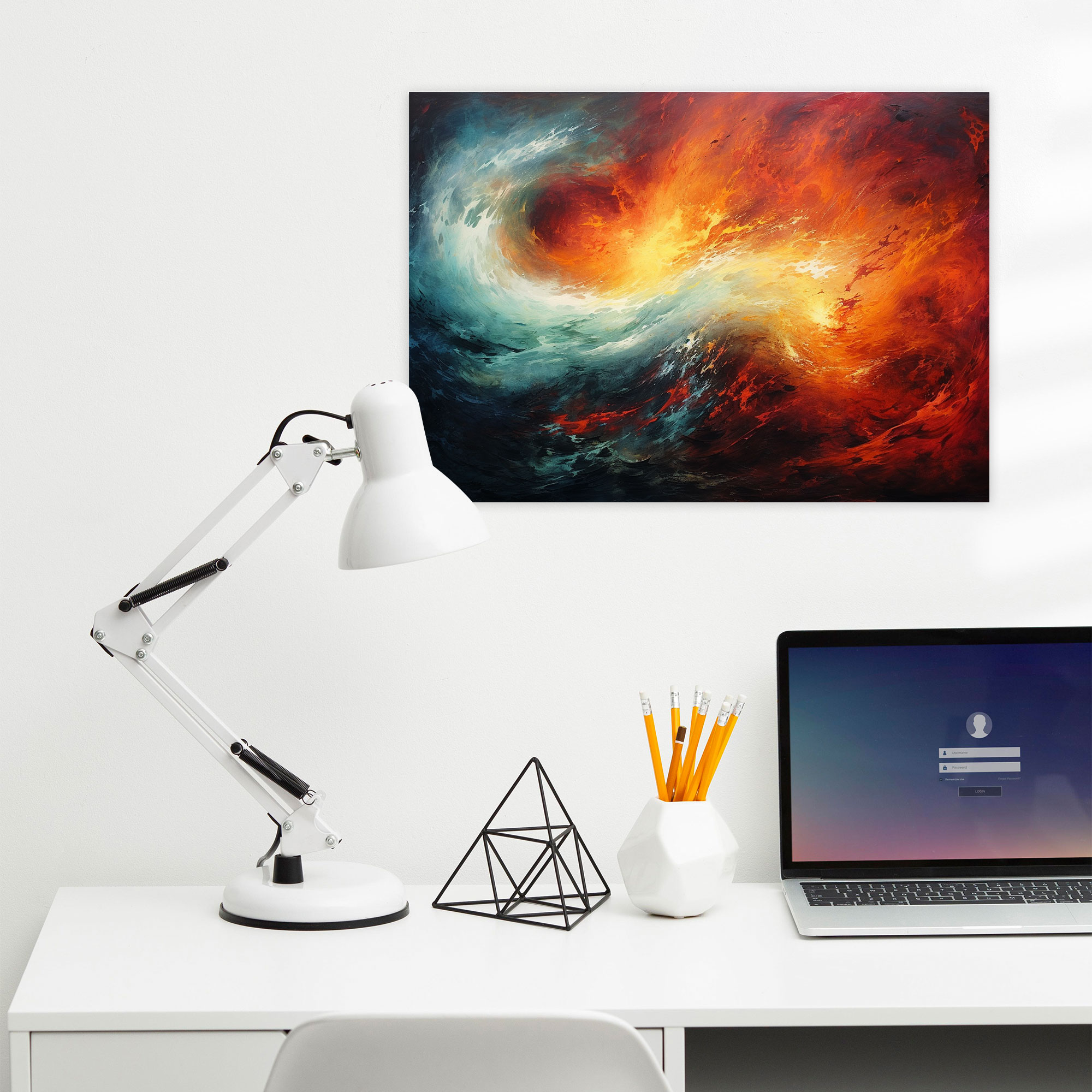 Volcano Abstract Canvas Print - Volcano, Canvas Print, Vibrant Colors, Wall Decoration