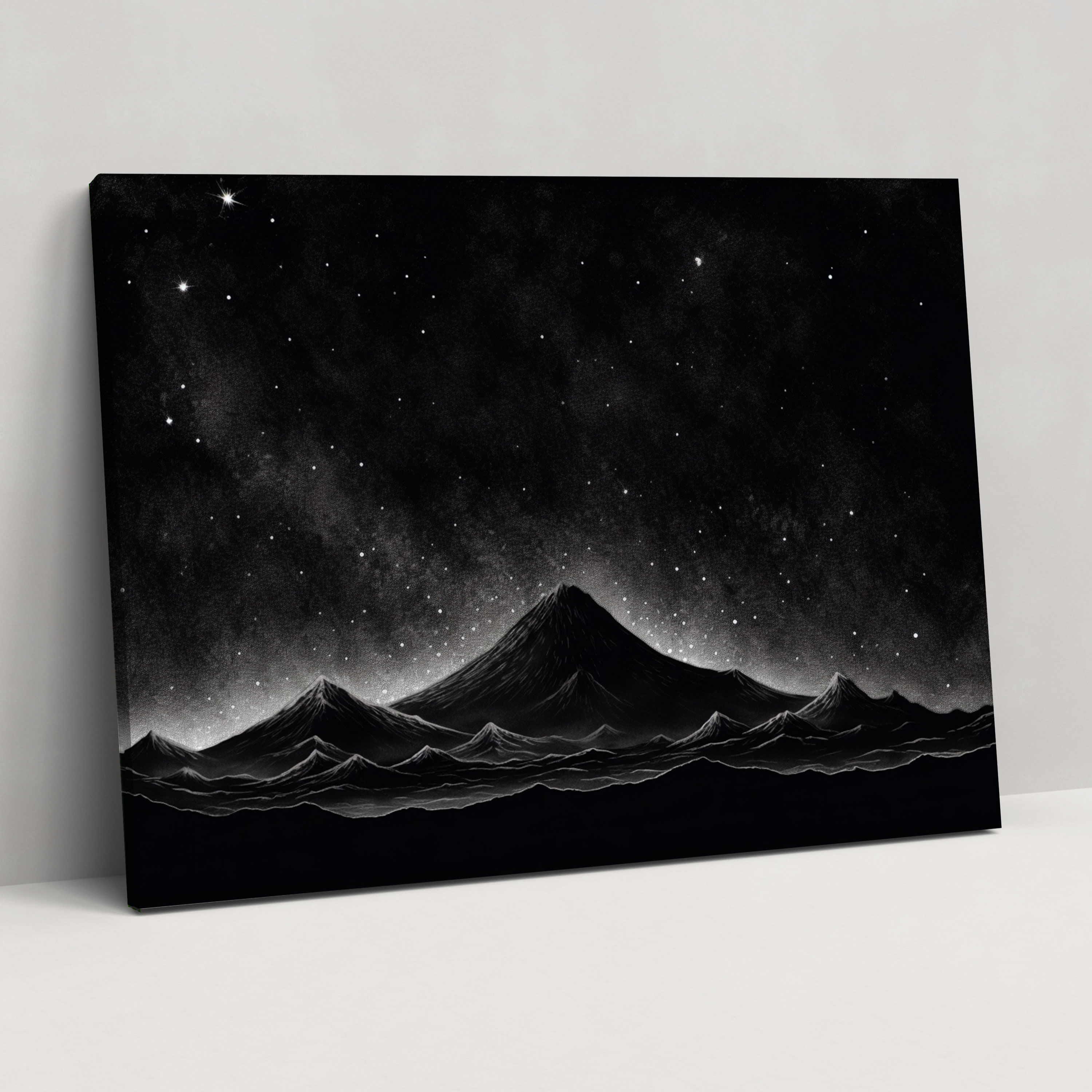 Minimalist Volkan Kanvas Tablo - Volkan Kanvas Duvar Sanatı Minimalist Çizim