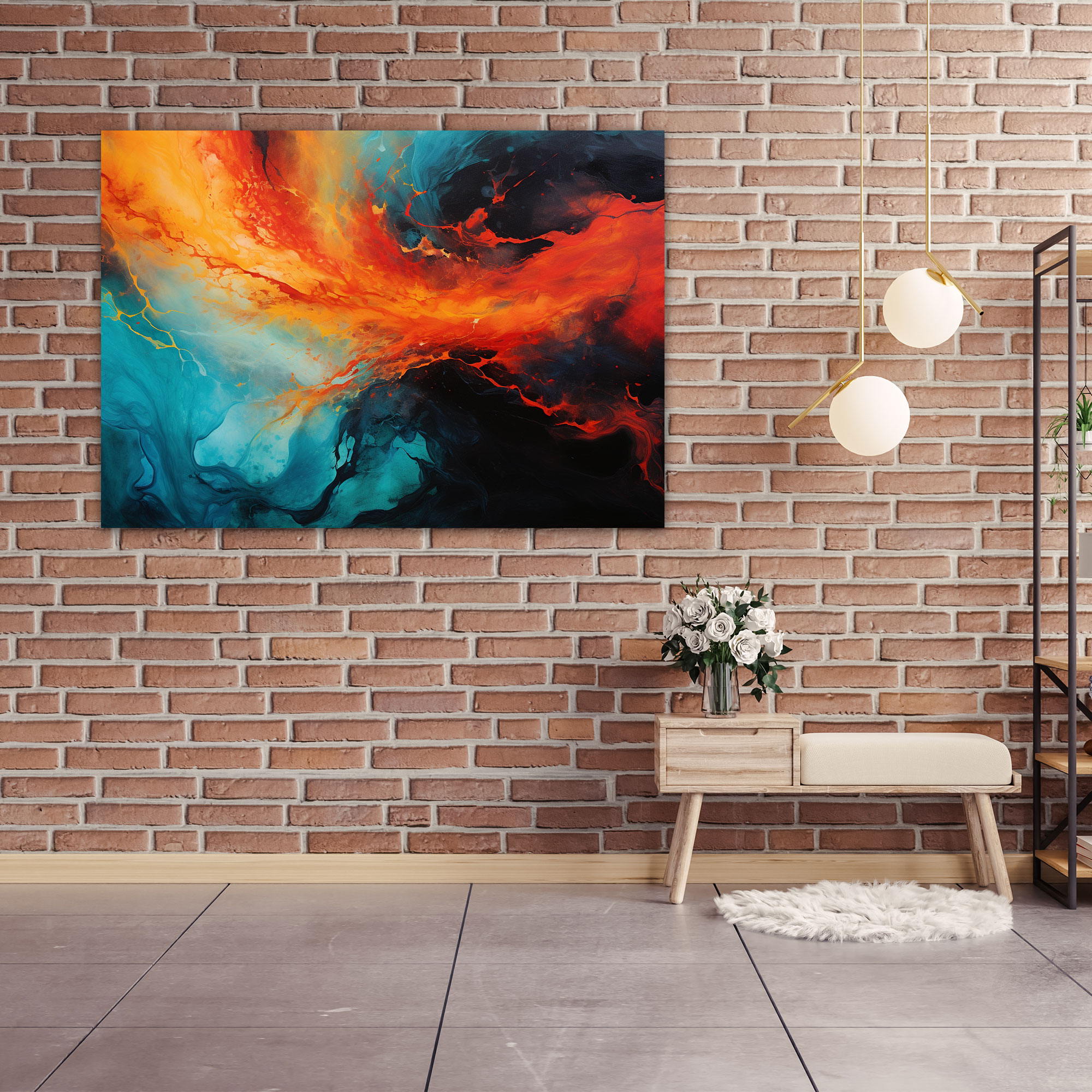 Volcano Abstract Canvas Print - Volcano, Canvas Wall Art, Canvas Print, Vibrant Colors