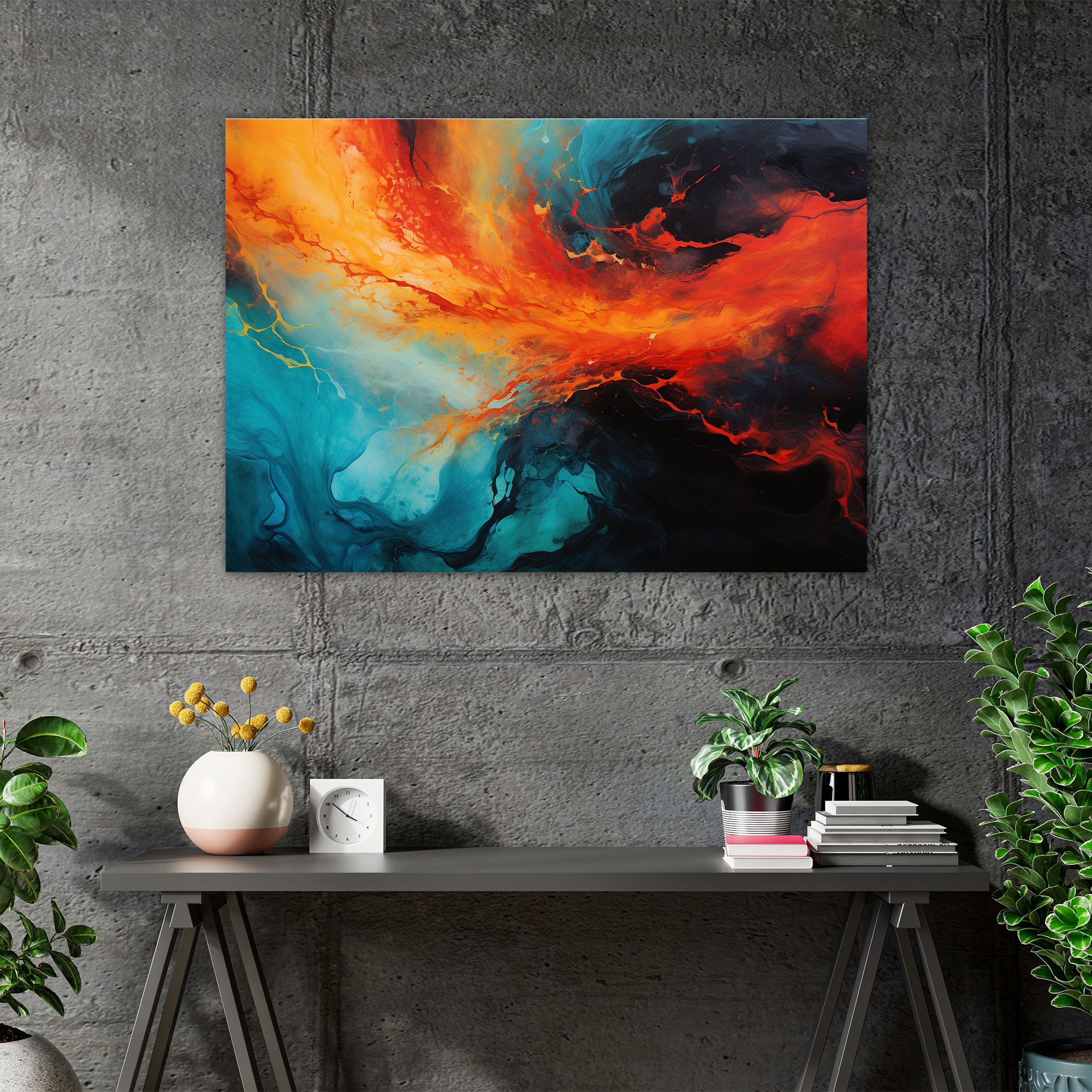 Volcano Abstract Canvas Print - Volcano, Canvas Wall Art, Canvas Print, Vibrant Colors