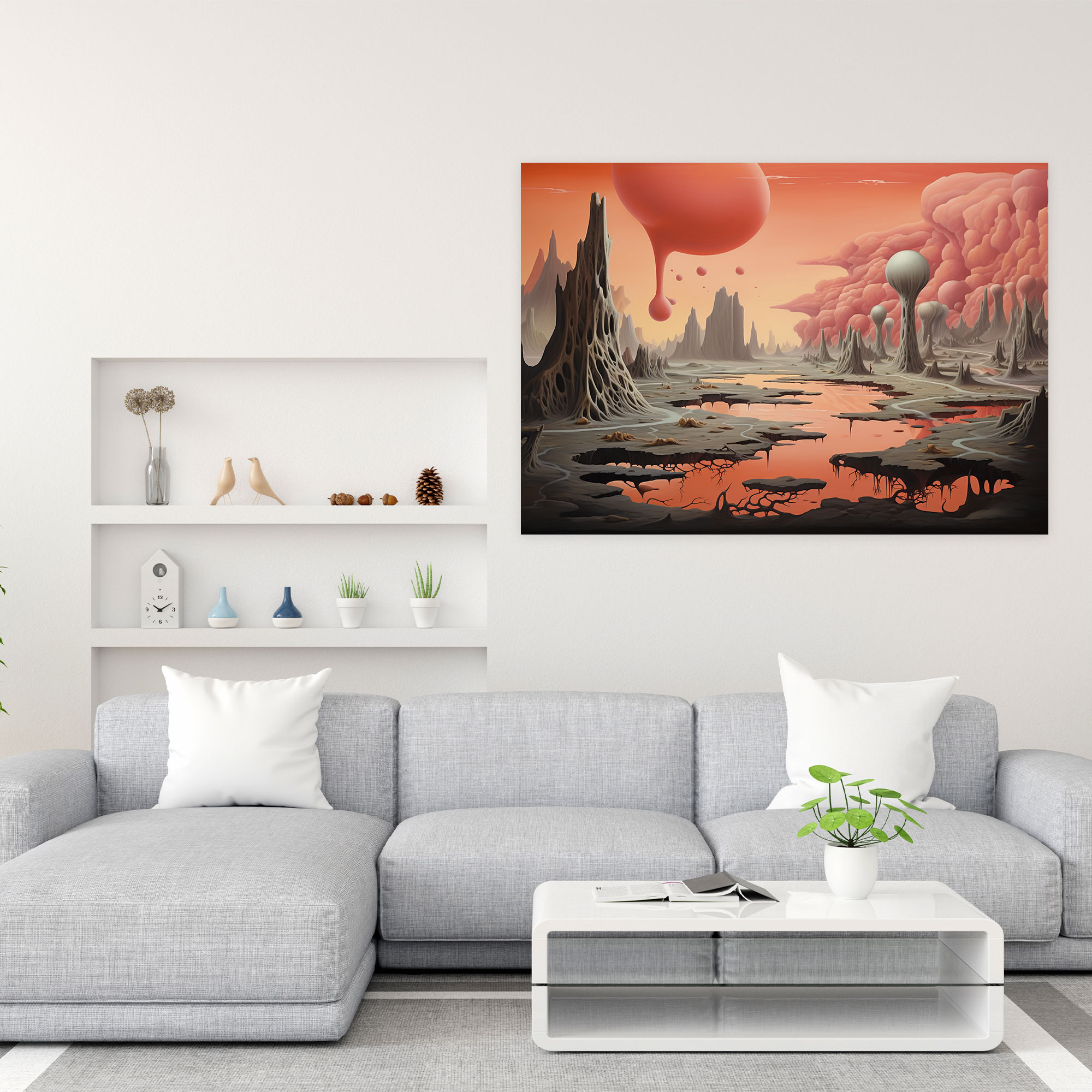 Volcano Surreal Wall Art - Volcano, Volcano, Floating Islands, Surreal Artwork