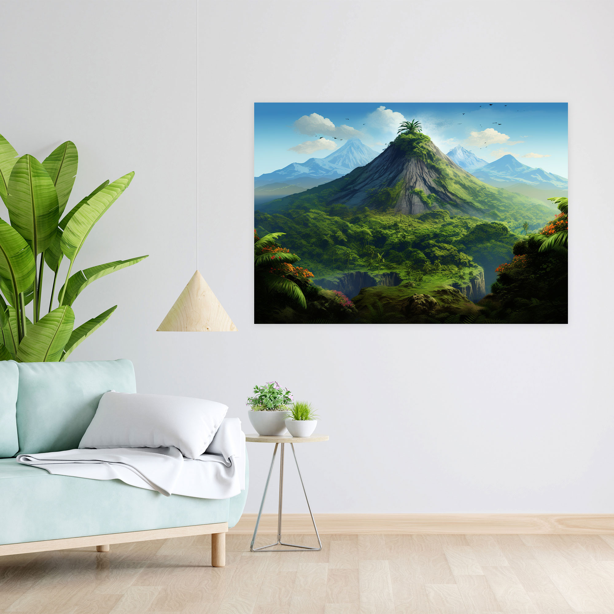 Dormant Volcano Wall Art - Volcano, Realistic Illustration, Volcano Wall Decoration, Canvas