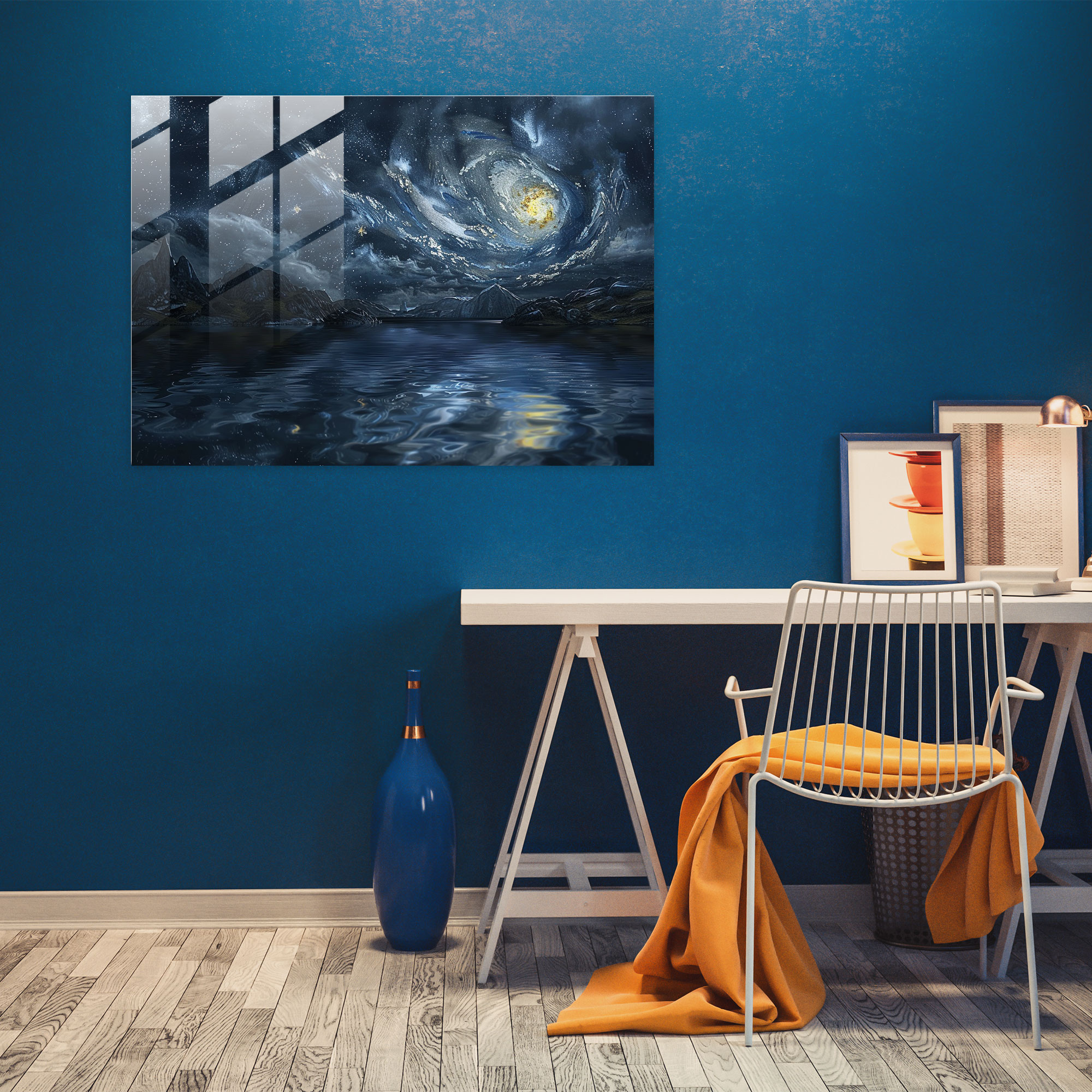 Vincent Van Gogh Glass Print - Starry Night Sky - Vincent Van Gogh, Vincent Van Gogh, Glass Print, Home Decoration