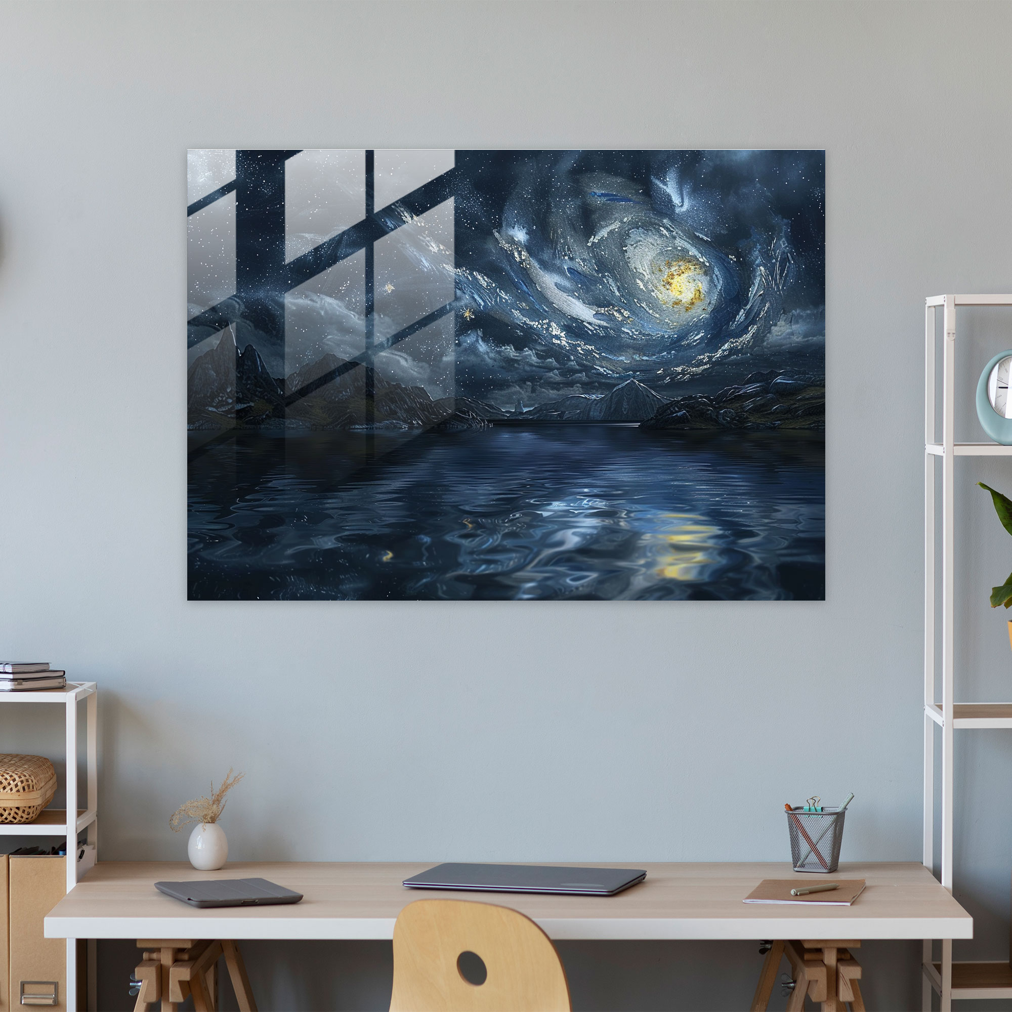 Vincent Van Gogh Glass Print - Starry Night Sky - Vincent Van Gogh, Vincent Van Gogh, Glass Print, Home Decoration