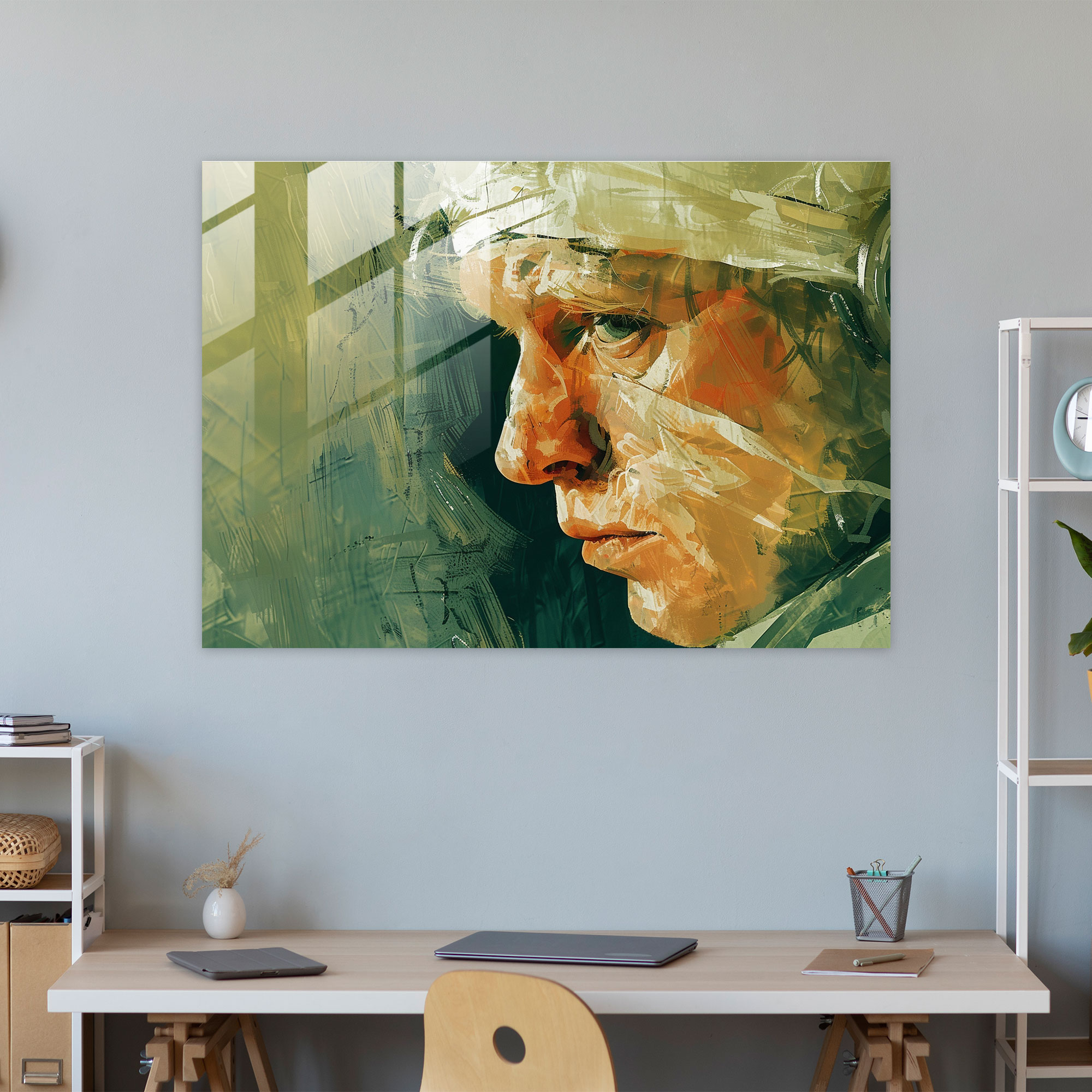 Vincent Van Gogh Home Decoration - Man With Bandaged Ear Portrait - Vincent Van Gogh, Glass Print, Glass Art, Vincent Van Gogh