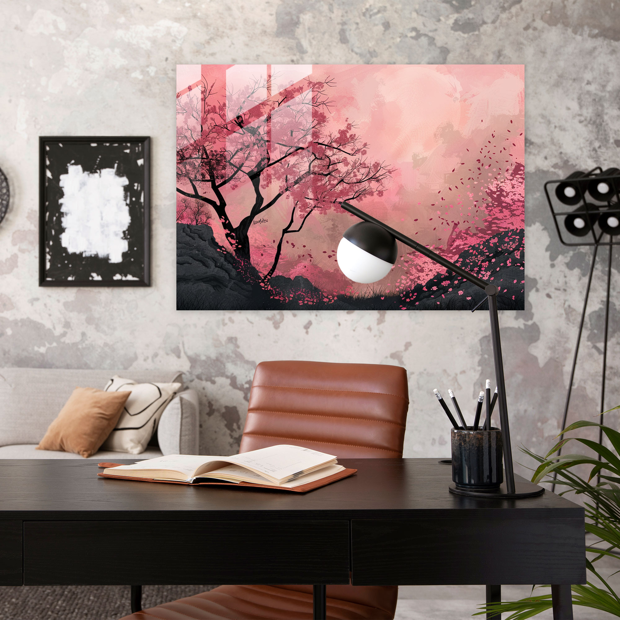 Vincent Van Gogh Wall Decoration - Cherry Blossom Trees - Vincent Van Gogh, Glass Wall Art, Vincent Van Gogh, Modern Art