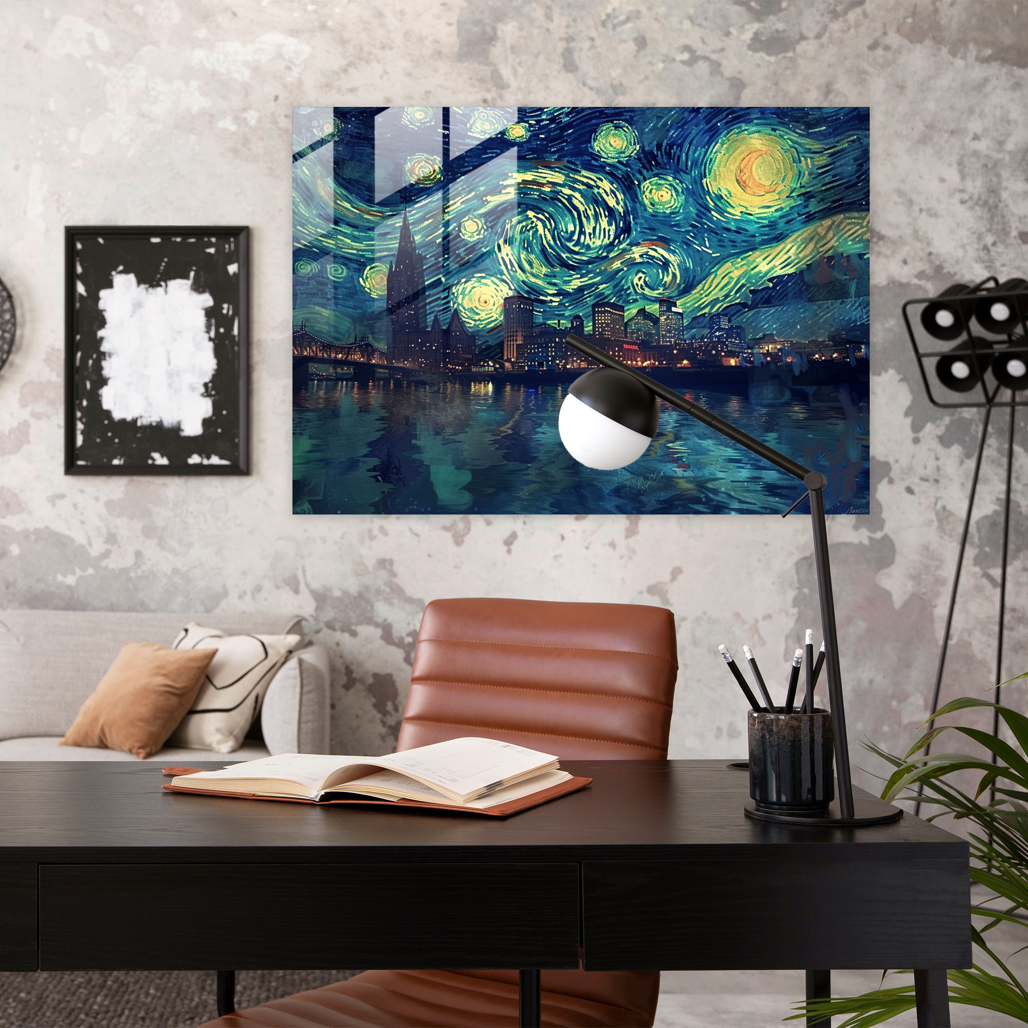 Vincent Van Gogh Modern Art - Starry Night Cityscape - Vincent Van Gogh, Modern Art, Home Decoration, Vincent Van Gogh