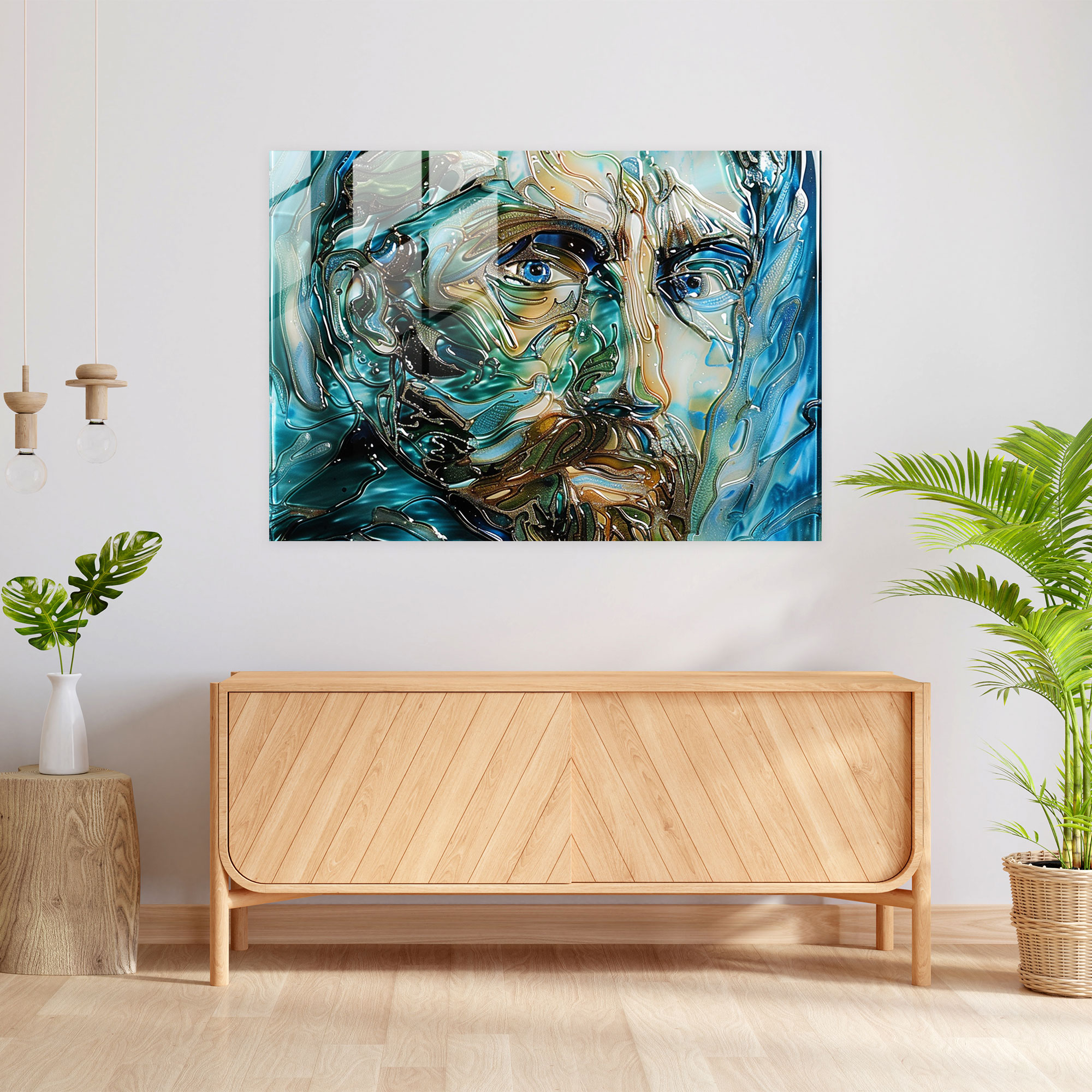 Vincent Van Gogh Home Decoration: Self-Portrait, 12X16 - Vincent Van Gogh, Glass Art, Home Decoration, Wall Decoration