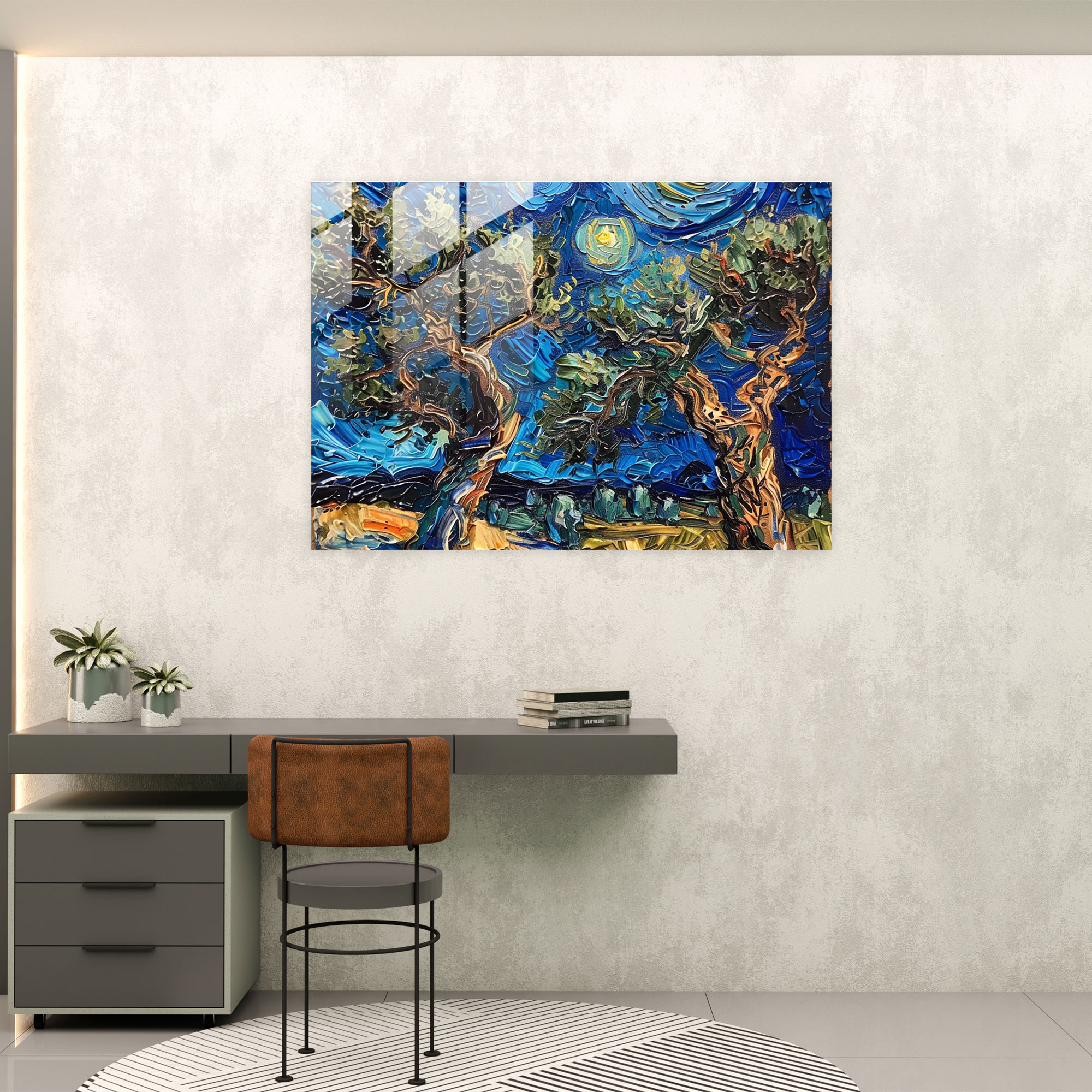 Vincent Van Gogh Wall Decoration: Olive Trees, 18X24 - Vincent Van Gogh, Glass Art, Vincent Van Gogh, Home Decoration