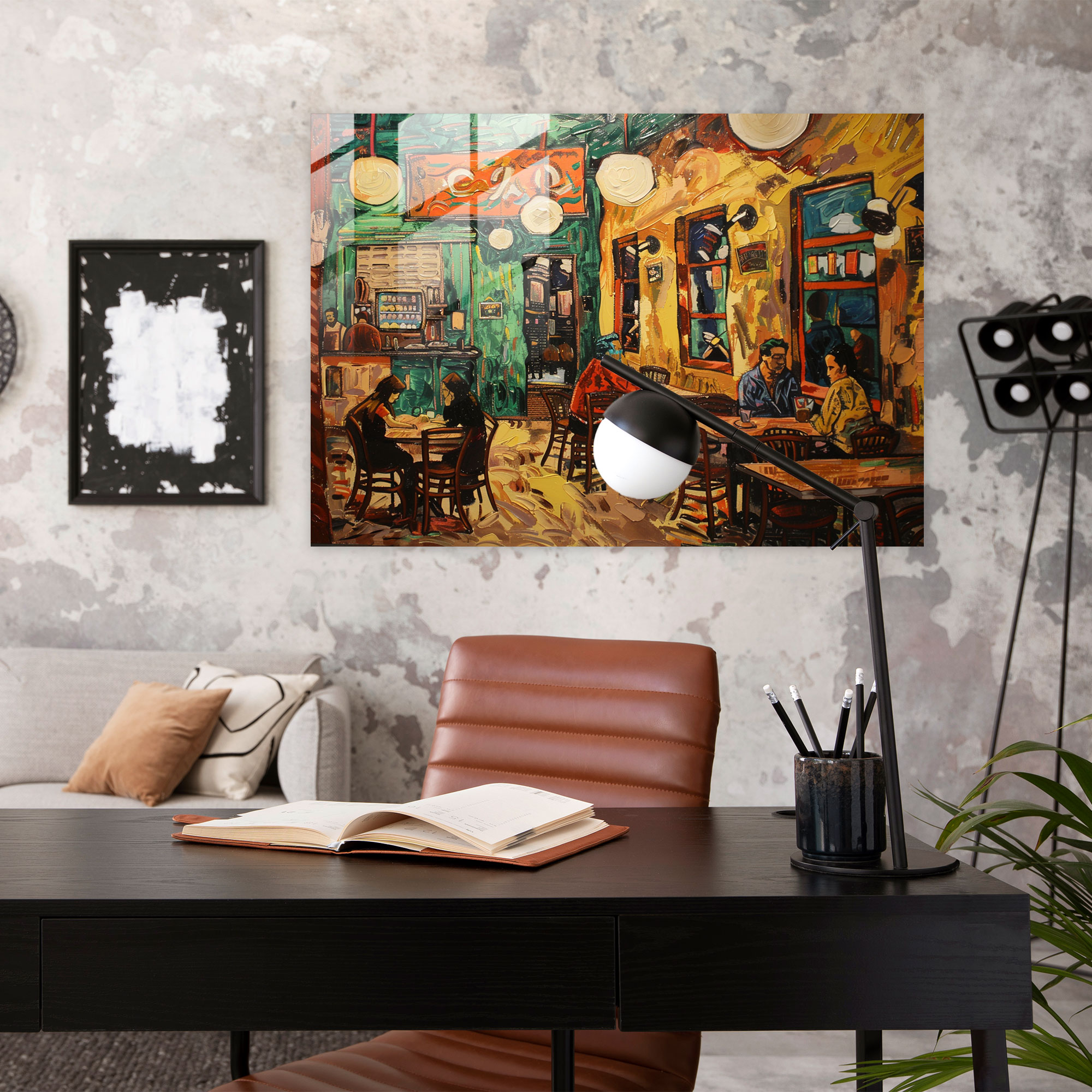 Vincent Van Gogh Glass Print - Café Scene - Vincent Van Gogh, Glass Art, Glass Print, Café Scene