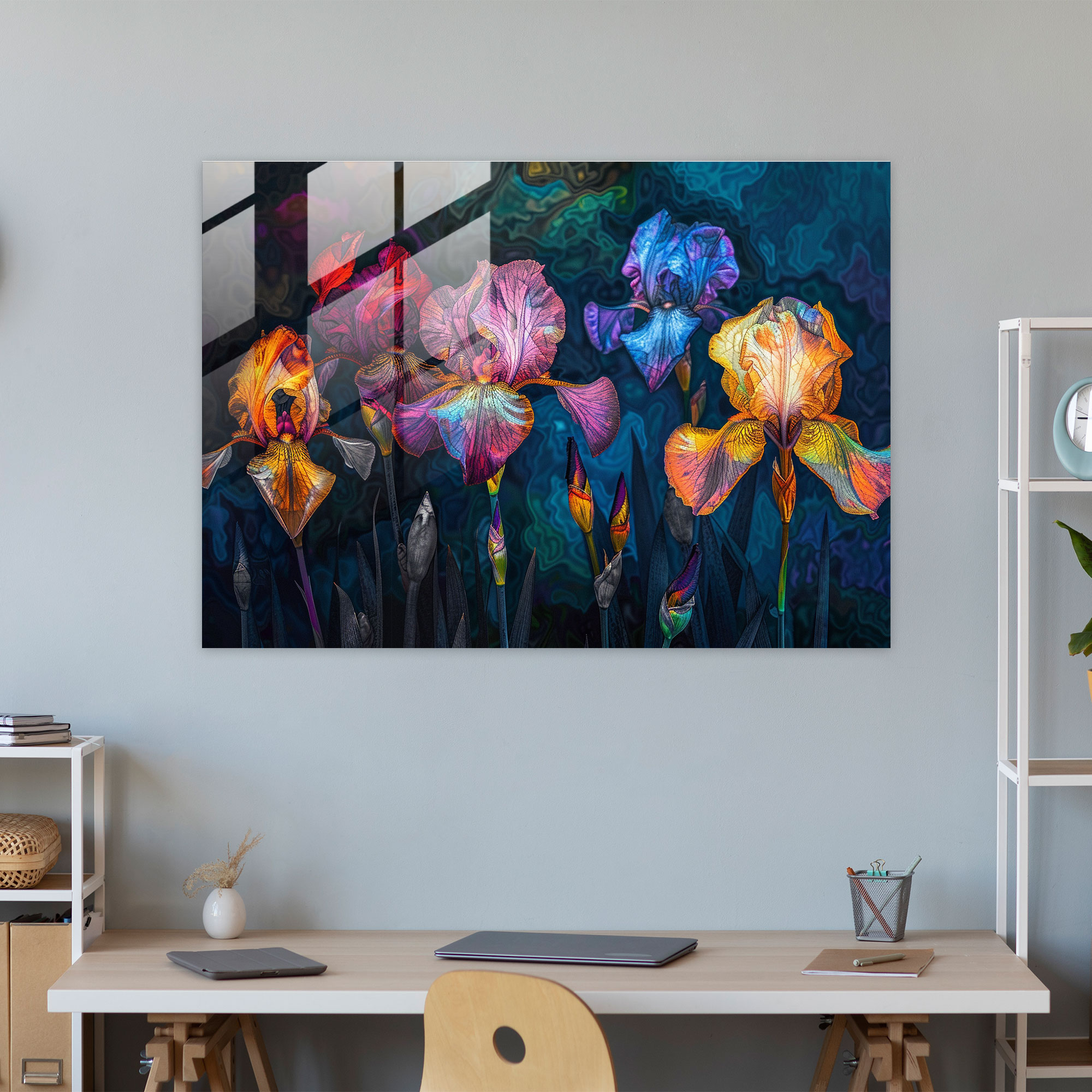 Vincent Van Gogh Glass Print - Irises - Vincent Van Gogh, Glass Print, Wall Decoration, Modern Art
