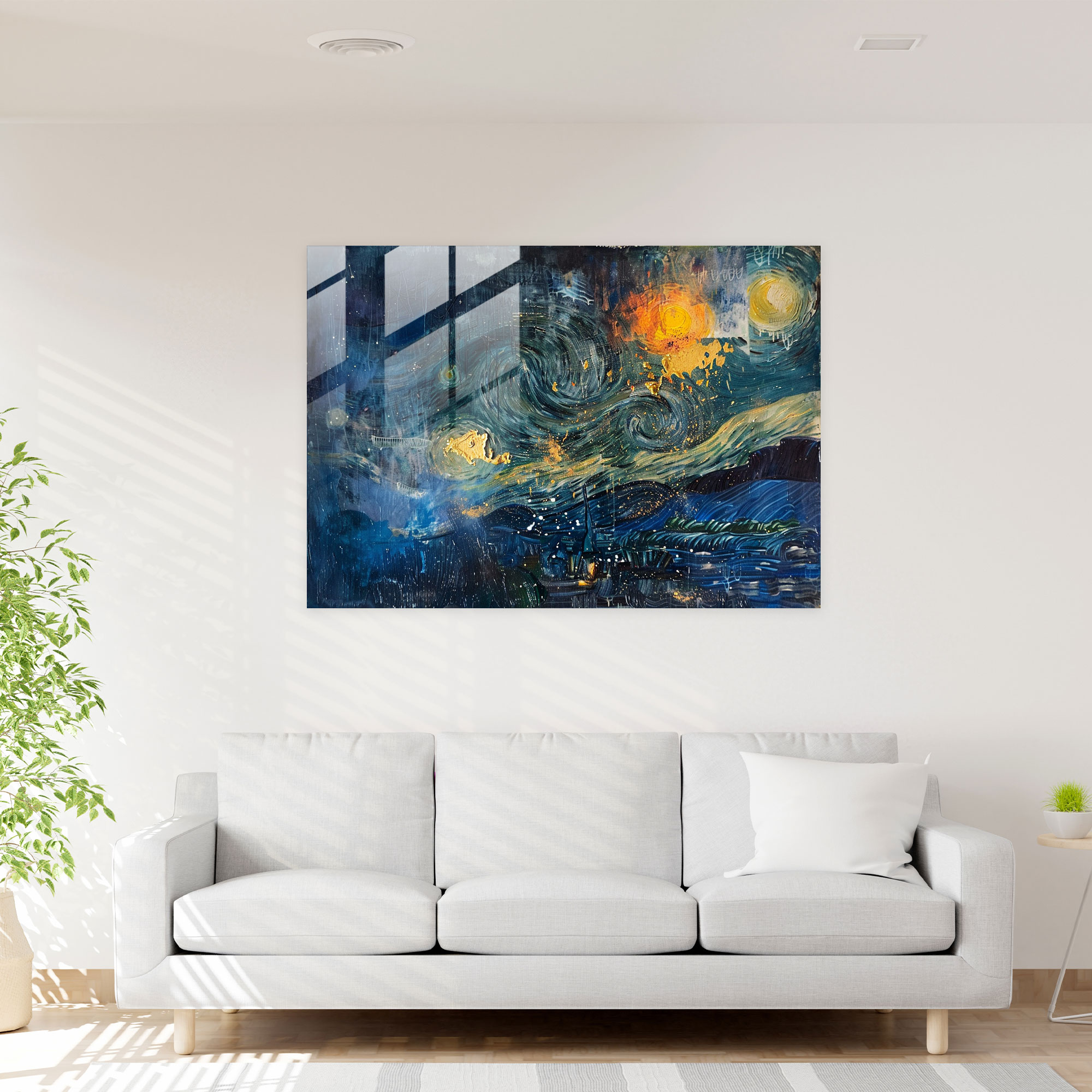 Vincent Van Gogh Glass Wall Art - Dazzling Night - Vincent Van Gogh, Vincent Van Gogh, Home Decoration, Dazzling Night