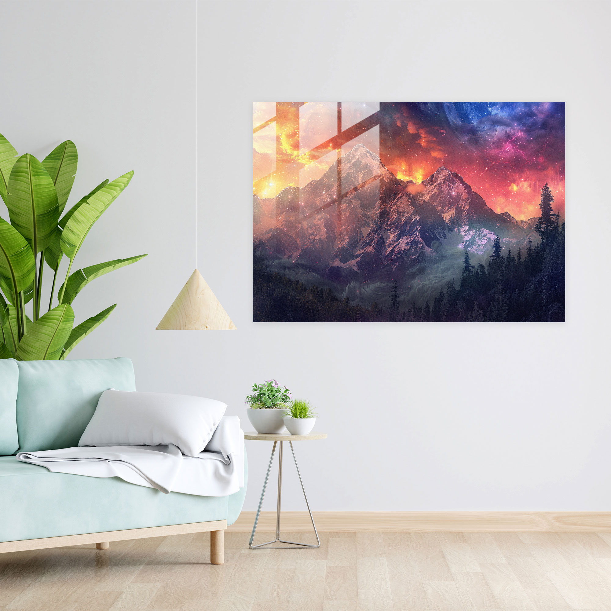 Vincent Van Gogh Glass Print - Mountains - Vincent Van Gogh, Wall Decoration, Glass Art, Glass Wall Art
