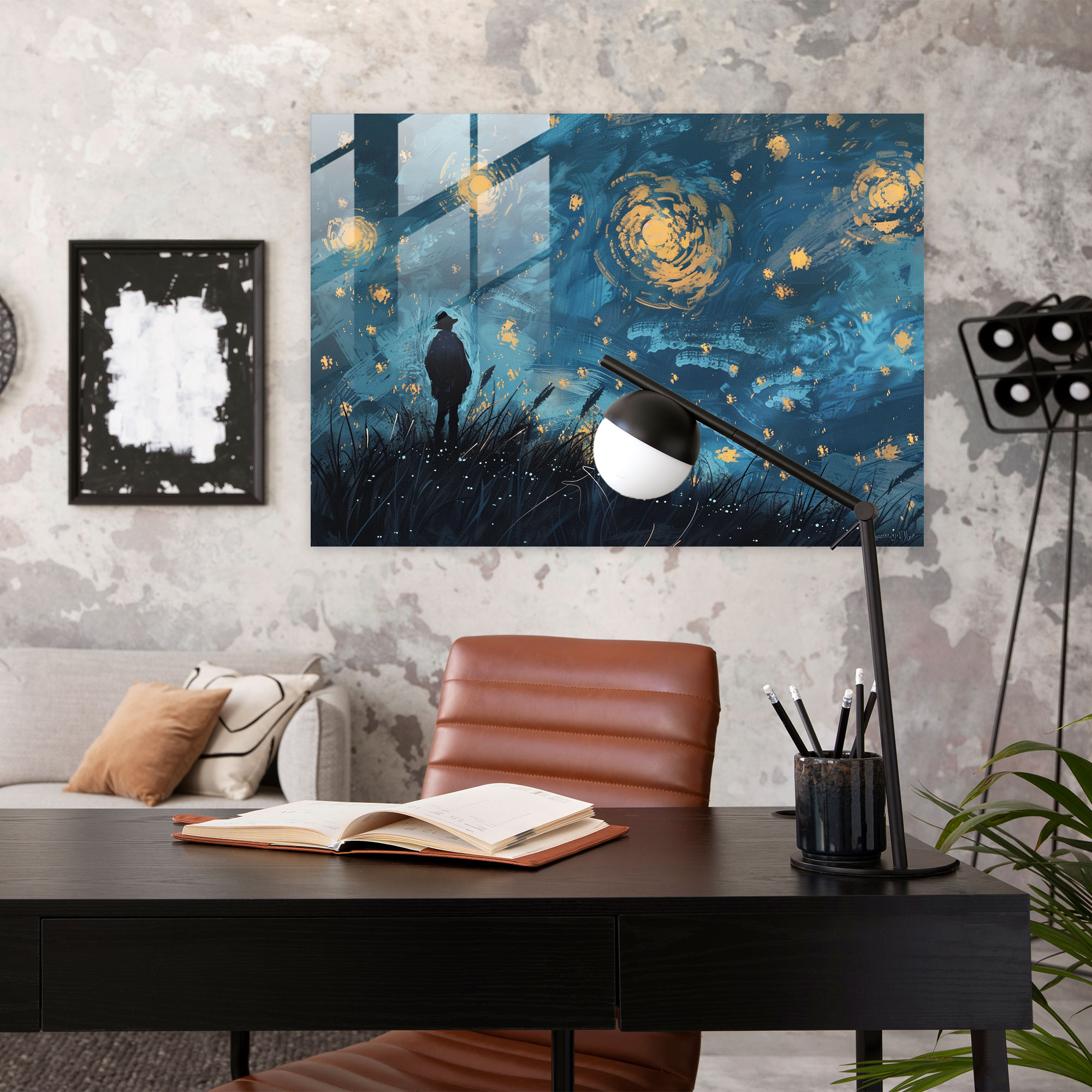Vincent Van Gogh Glass Wall Art - Serene Night - Vincent Van Gogh, Glass Art, Glass Print, Glass Wall Art