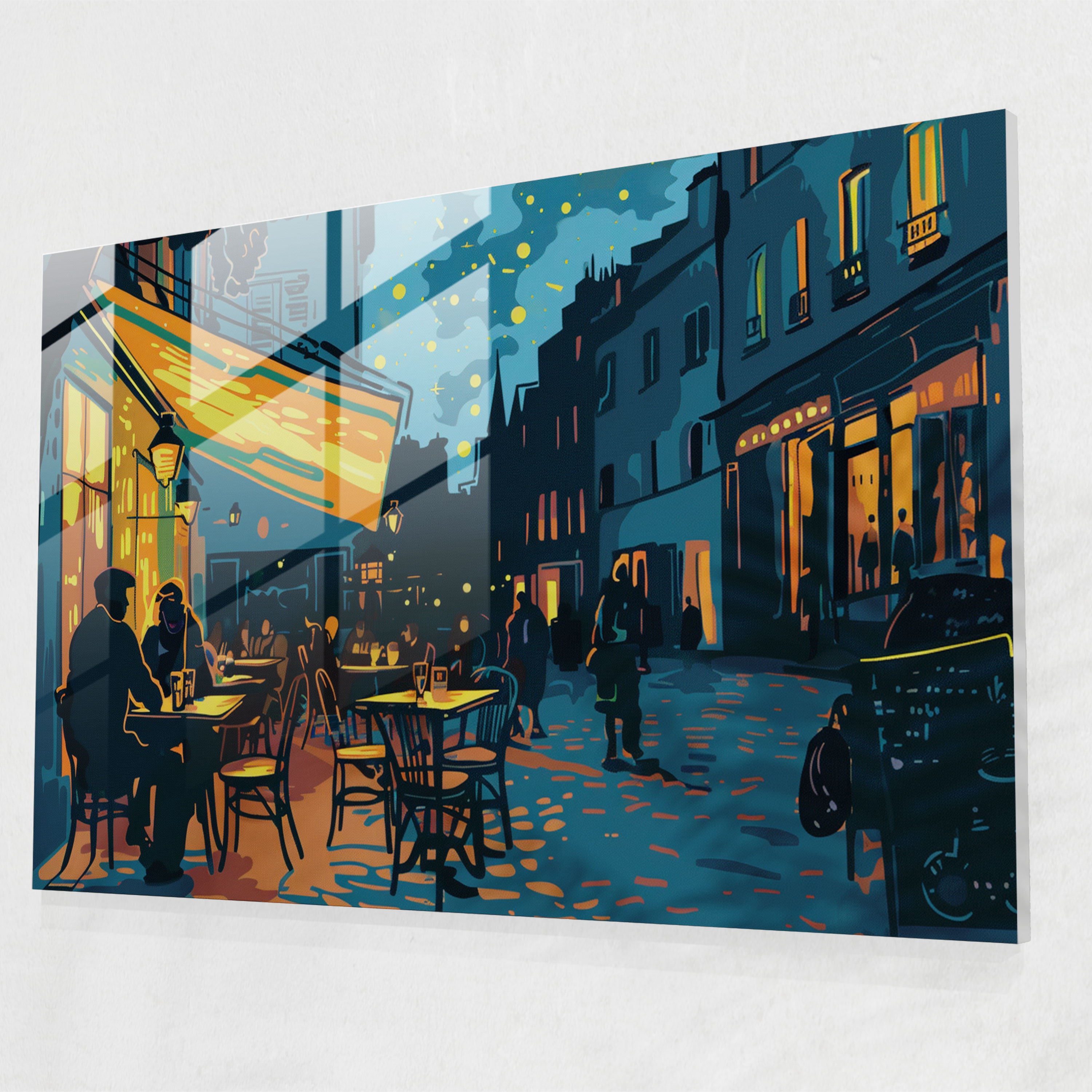 Vincent Van Gogh Wall Decoration - Cafe Terrace At Night - Vincent Van Gogh, Glass Wall Art, Vincent Van Gogh, Glass Art