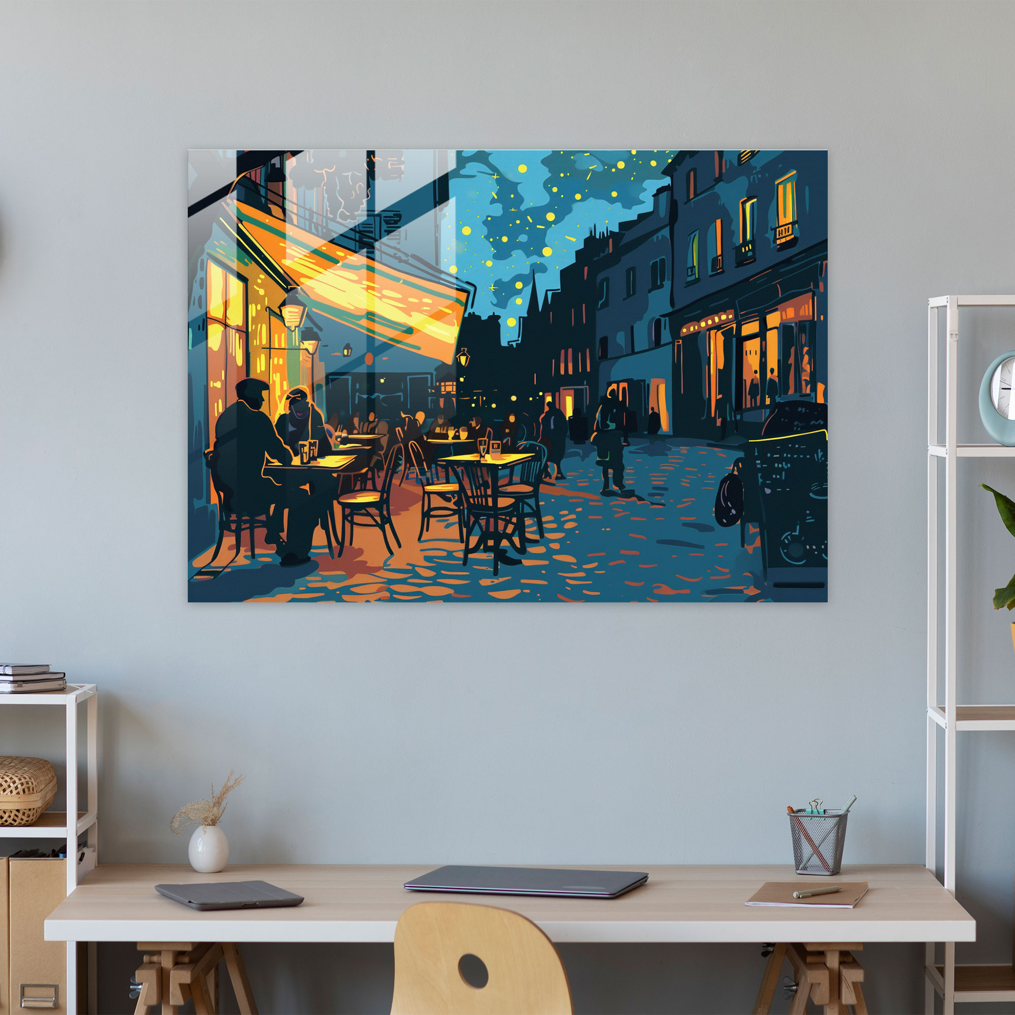 Vincent Van Gogh Wall Decoration - Cafe Terrace At Night - Vincent Van Gogh, Glass Wall Art, Vincent Van Gogh, Glass Art