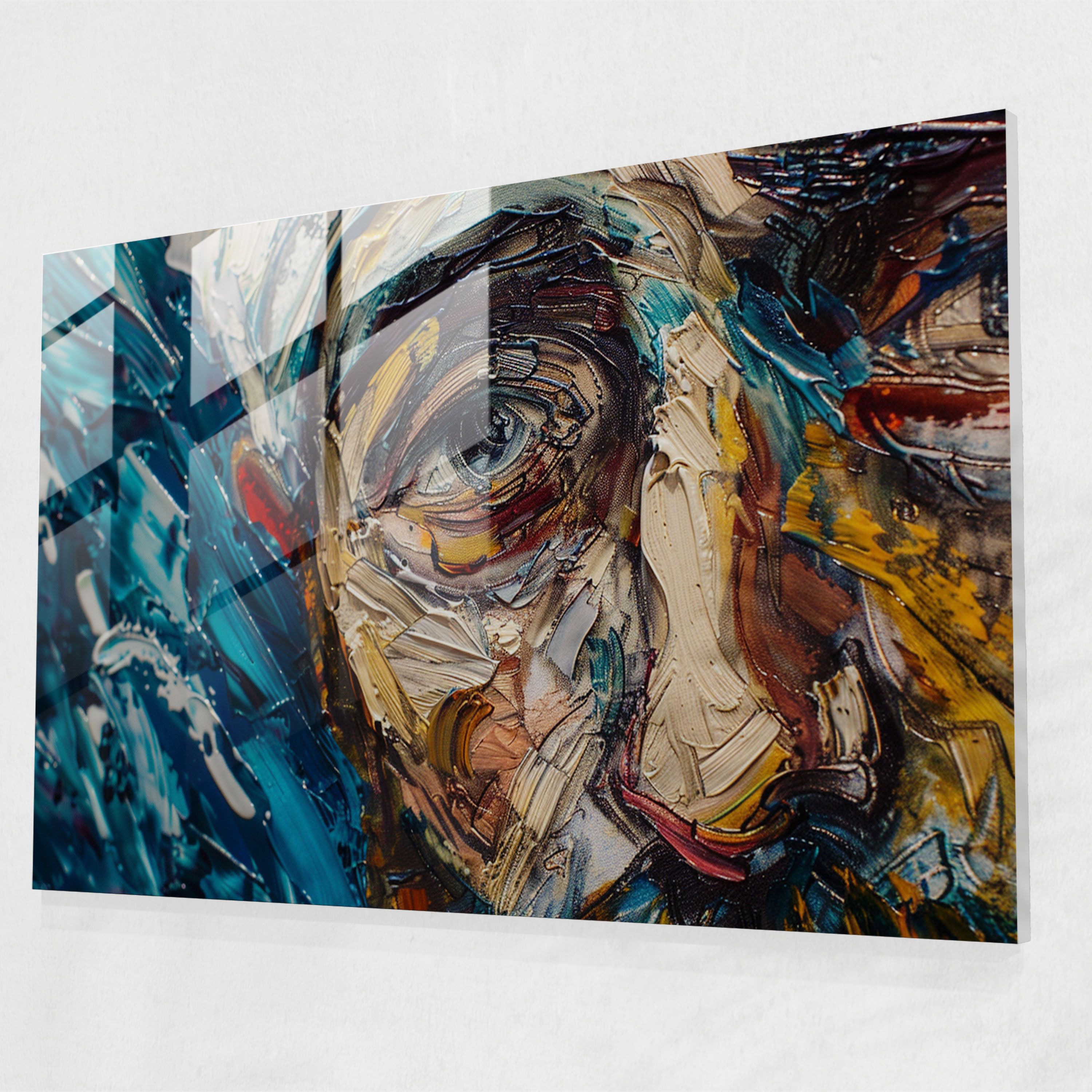 Vincent Van Gogh Modern Art - Intense Self-Portrait - Vincent Van Gogh, Home Decoration, Glass Art, Self-Portrait
