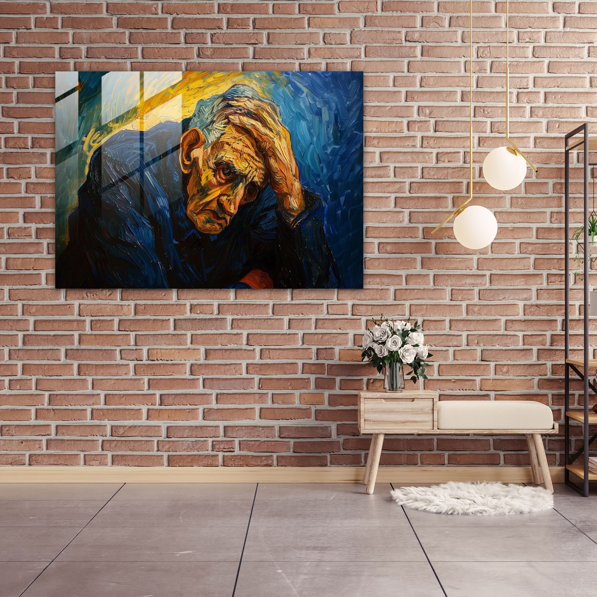 Vincent Van Gogh Glass Wall Art - Emotional Old Man - Vincent Van Gogh, Vincent Van Gogh, Glass Print, Modern Art