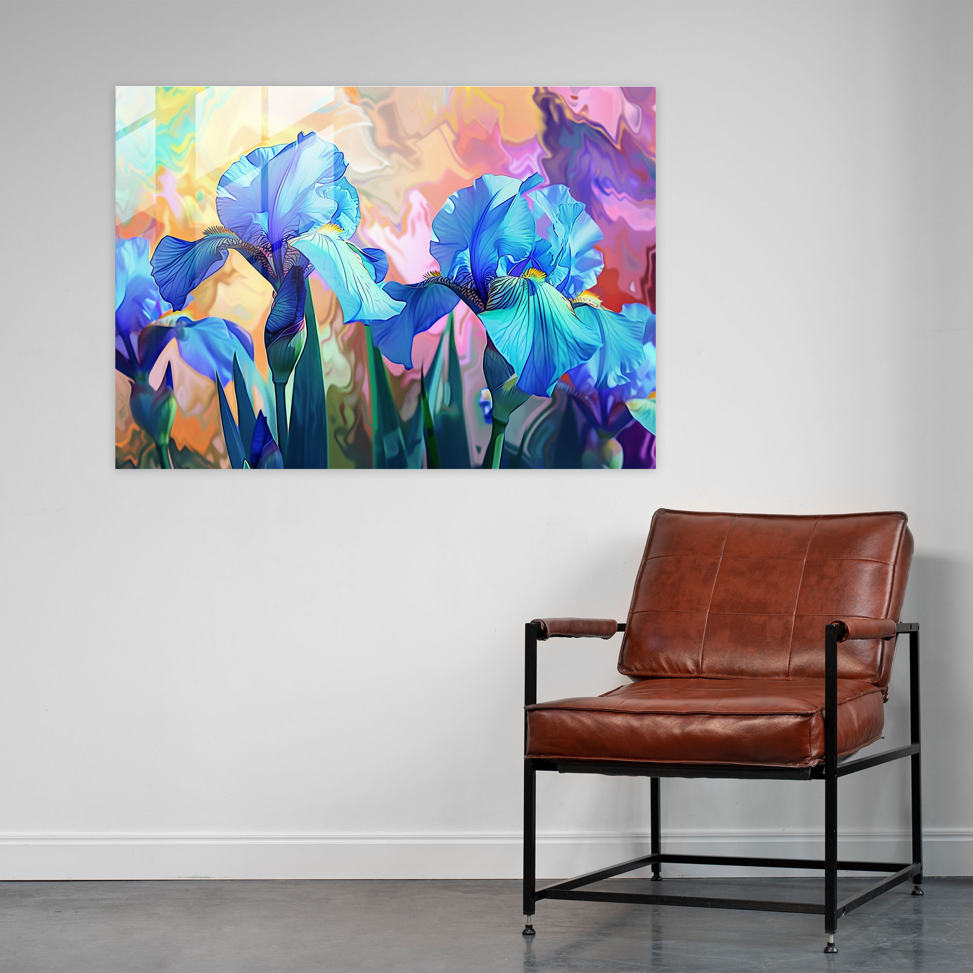 Vincent Van Gogh Wall Decoration - Blooming Irises - Vincent Van Gogh, Glass Print, Wall Decoration, Home Decoration