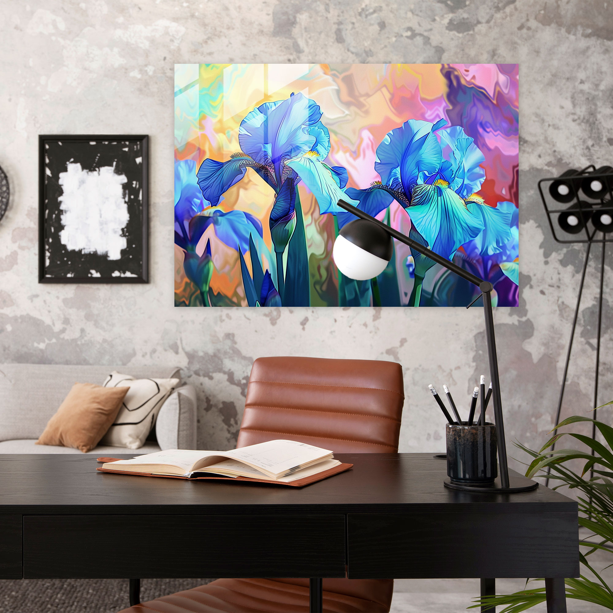 Vincent Van Gogh Wall Decoration - Blooming Irises - Vincent Van Gogh, Glass Print, Wall Decoration, Home Decoration