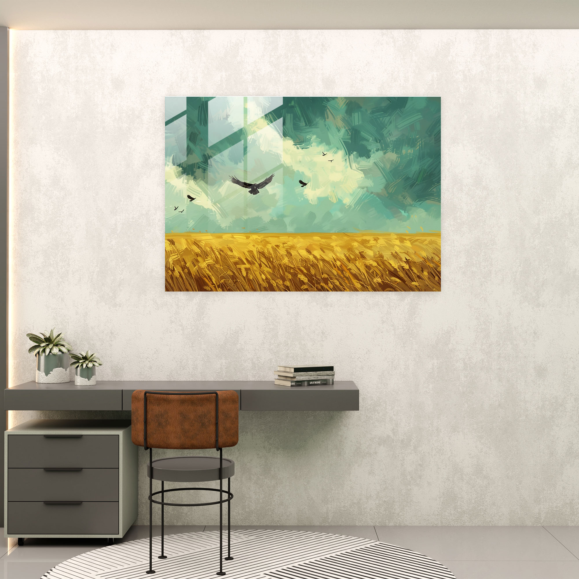 Vincent Van Gogh Modern Art - Ominous Wheatfield - Vincent Van Gogh, Modern Art, Wheat Field, Wall Decoration