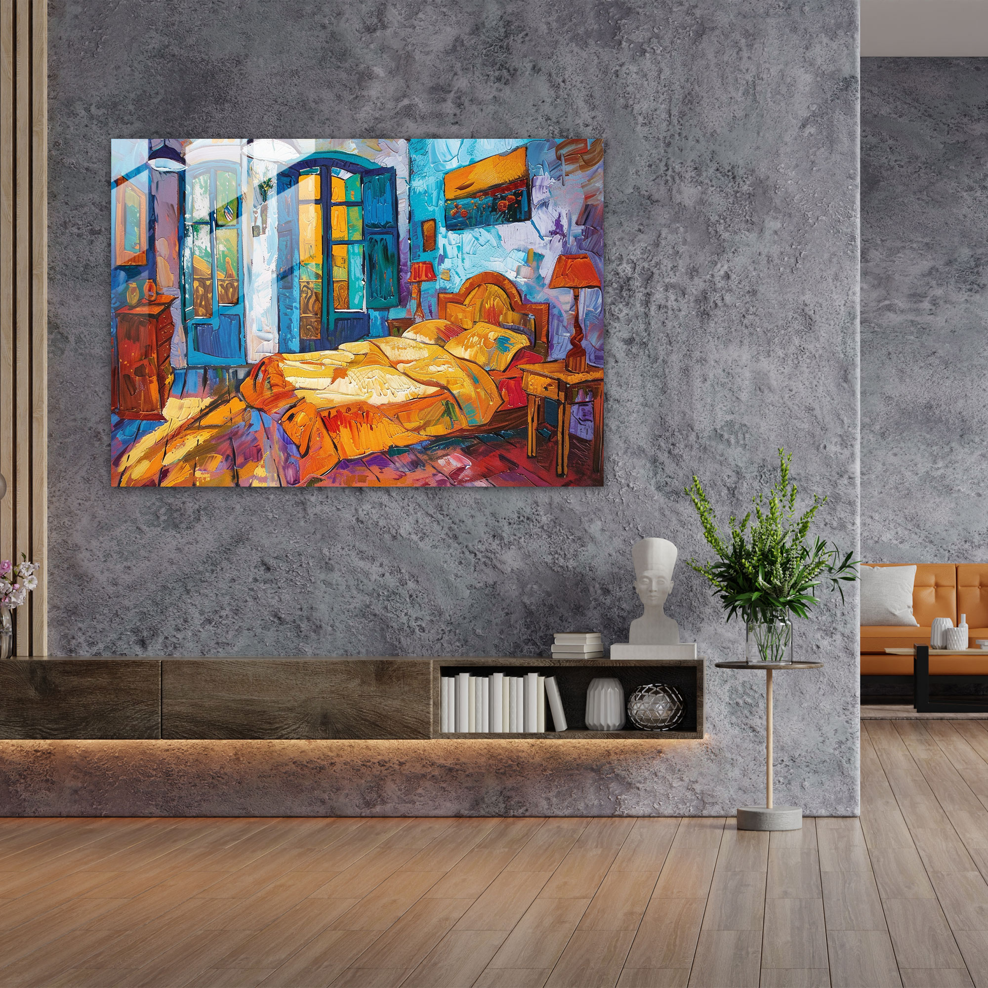 Vincent Van Gogh Glass Print - Cozy Bedroom In Arles - Vincent Van Gogh, Bedroom In Arles, Modern Art, Wall Decoration