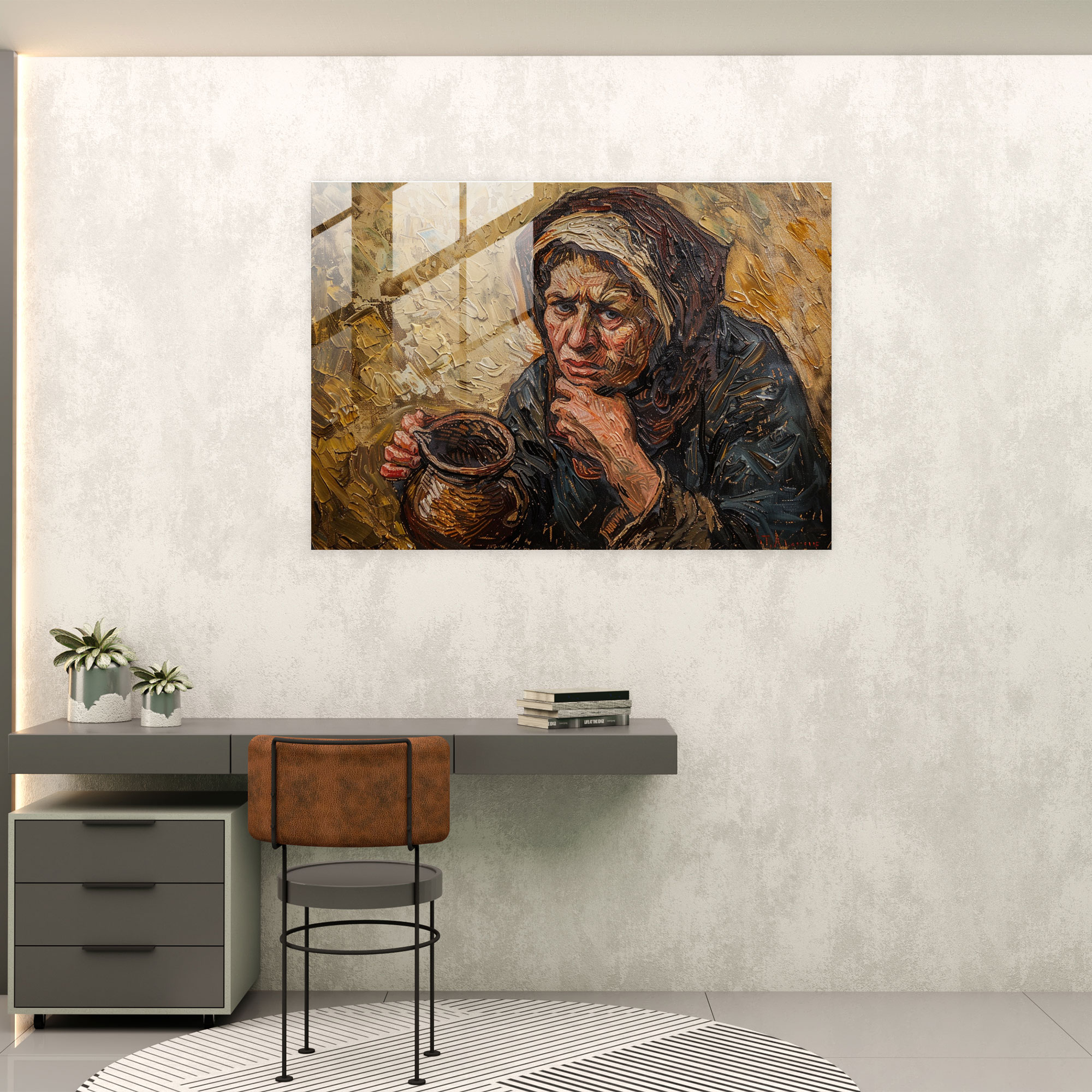 Vincent Van Gogh Home Decoration - Rustic Peasant Woman - Vincent Van Gogh, Vincent Van Gogh, Glass Wall Art, Home Decoration