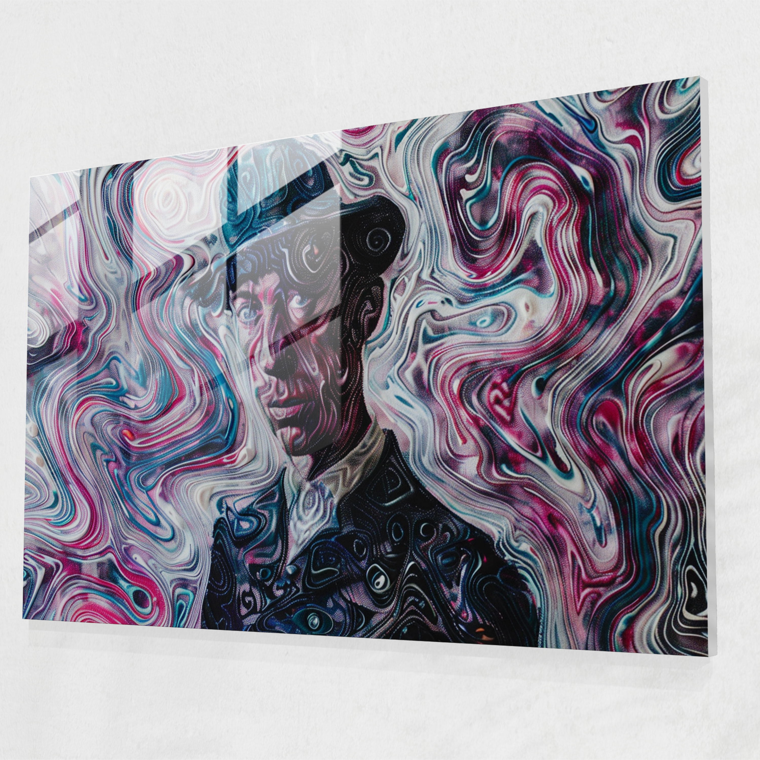 Vincent Van Gogh Glass Print - Swirling Portrait - Vincent Van Gogh, Wall Decoration, Glass Print, Glass Art