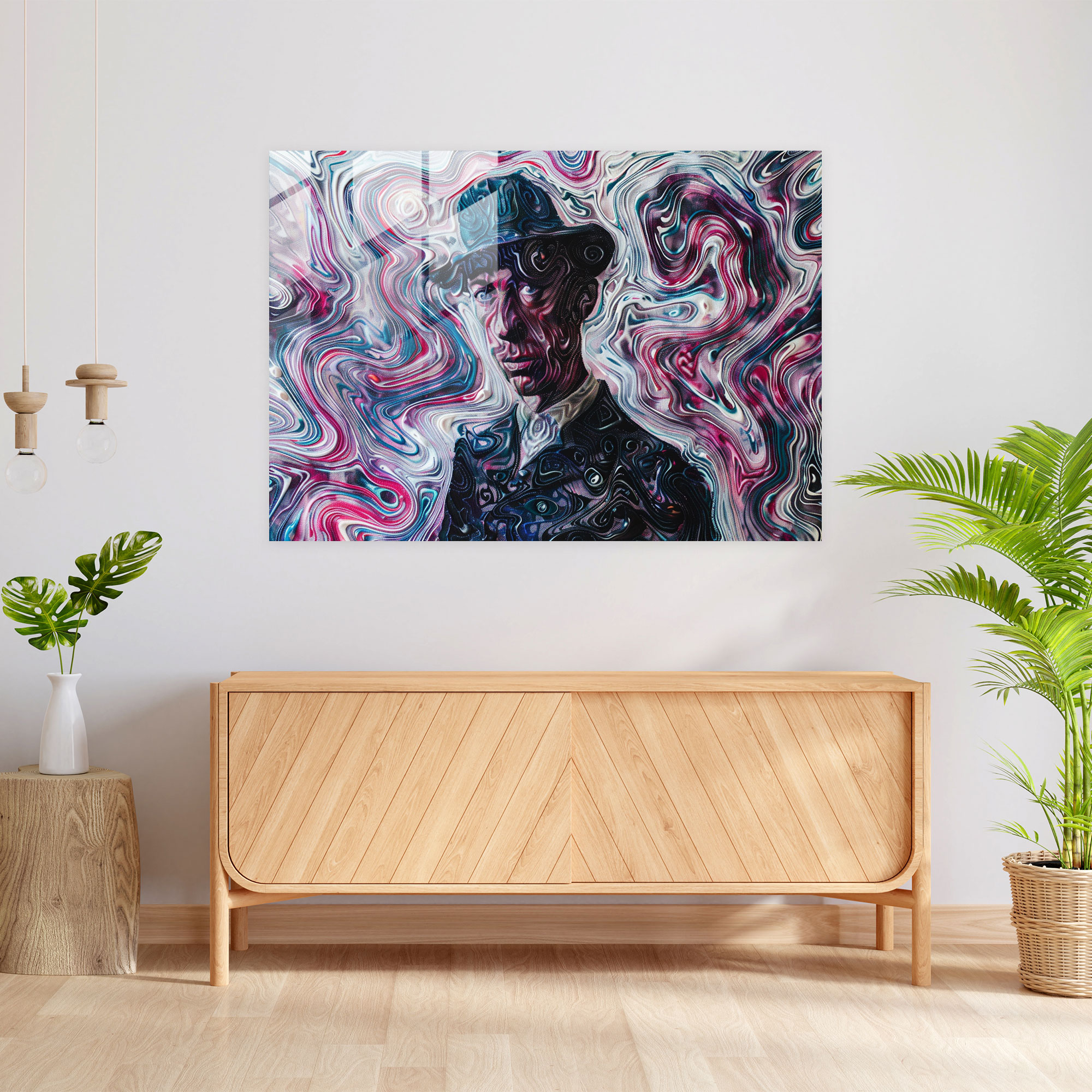 Vincent Van Gogh Glass Print - Swirling Portrait - Vincent Van Gogh, Wall Decoration, Glass Print, Glass Art