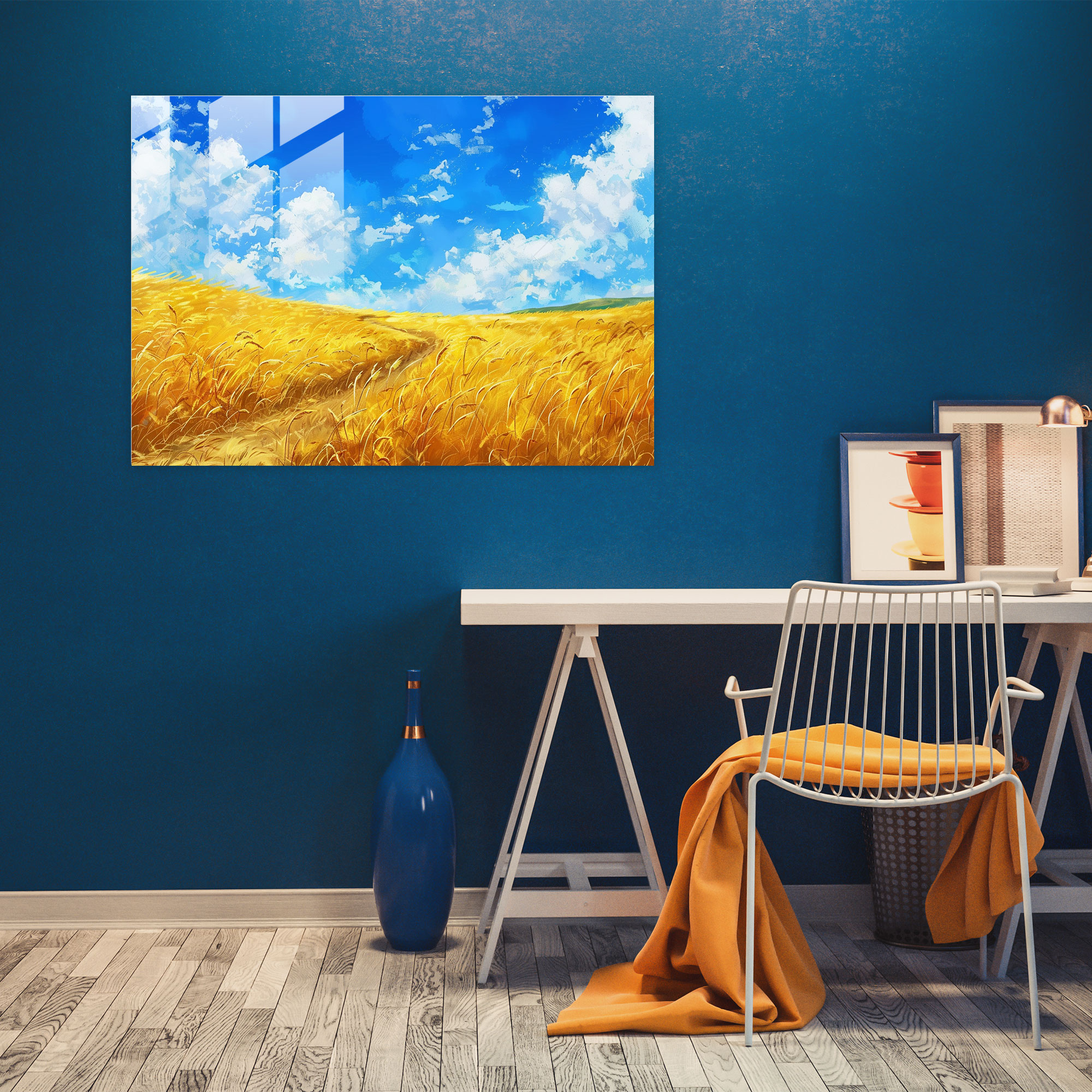 Vincent Van Gogh Glass Wall Art - Wheat Fields - Vincent Van Gogh, Glass Wall Art, Wall Decoration, Home Decoration