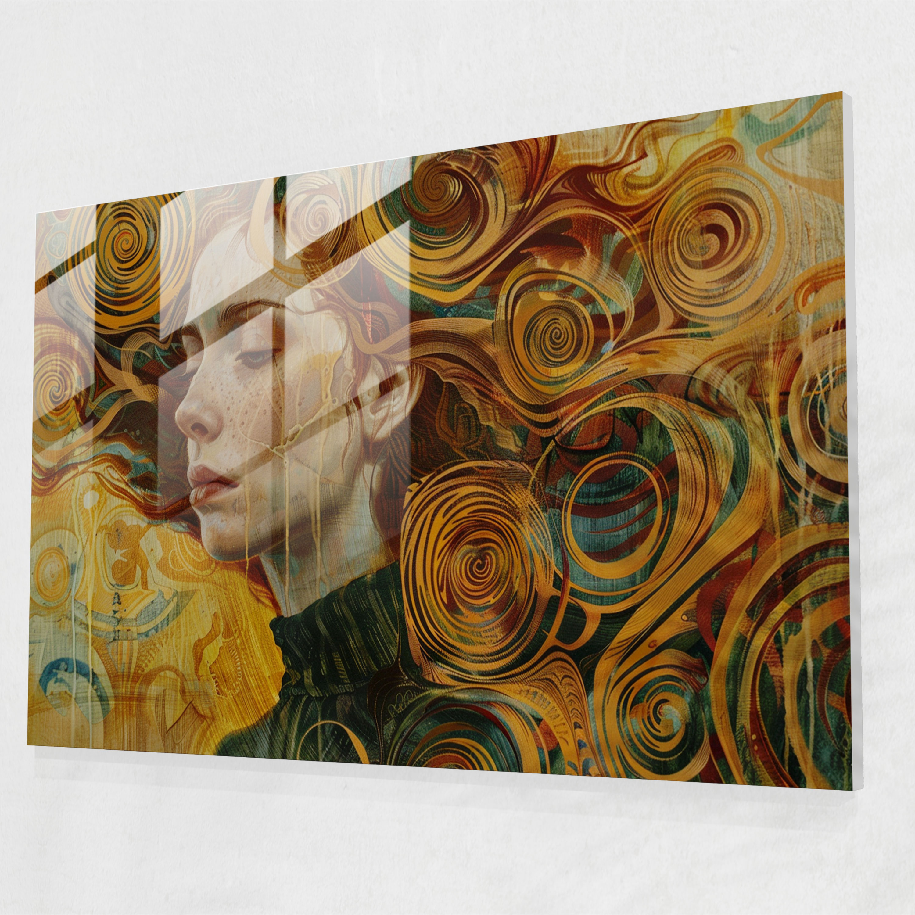 Vincent Van Gogh Glass Wall Art - Swirling Portrait - Vincent Van Gogh, Modern Art, Glass Wall Art, Wall Decoration