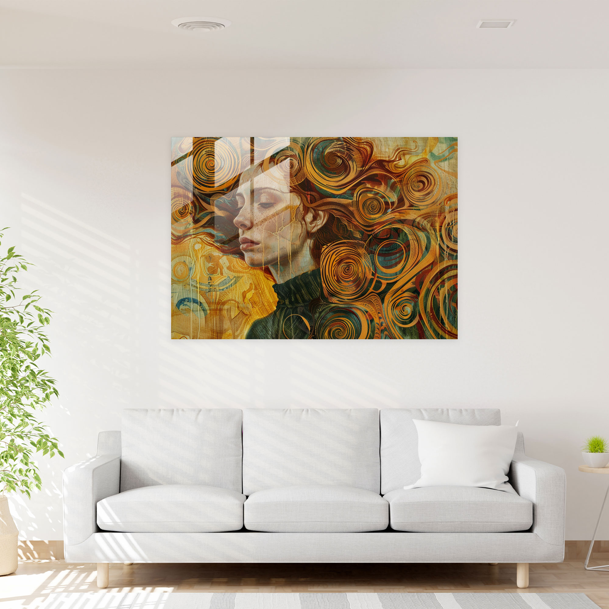 Vincent Van Gogh Glass Wall Art - Swirling Portrait - Vincent Van Gogh, Modern Art, Glass Wall Art, Wall Decoration