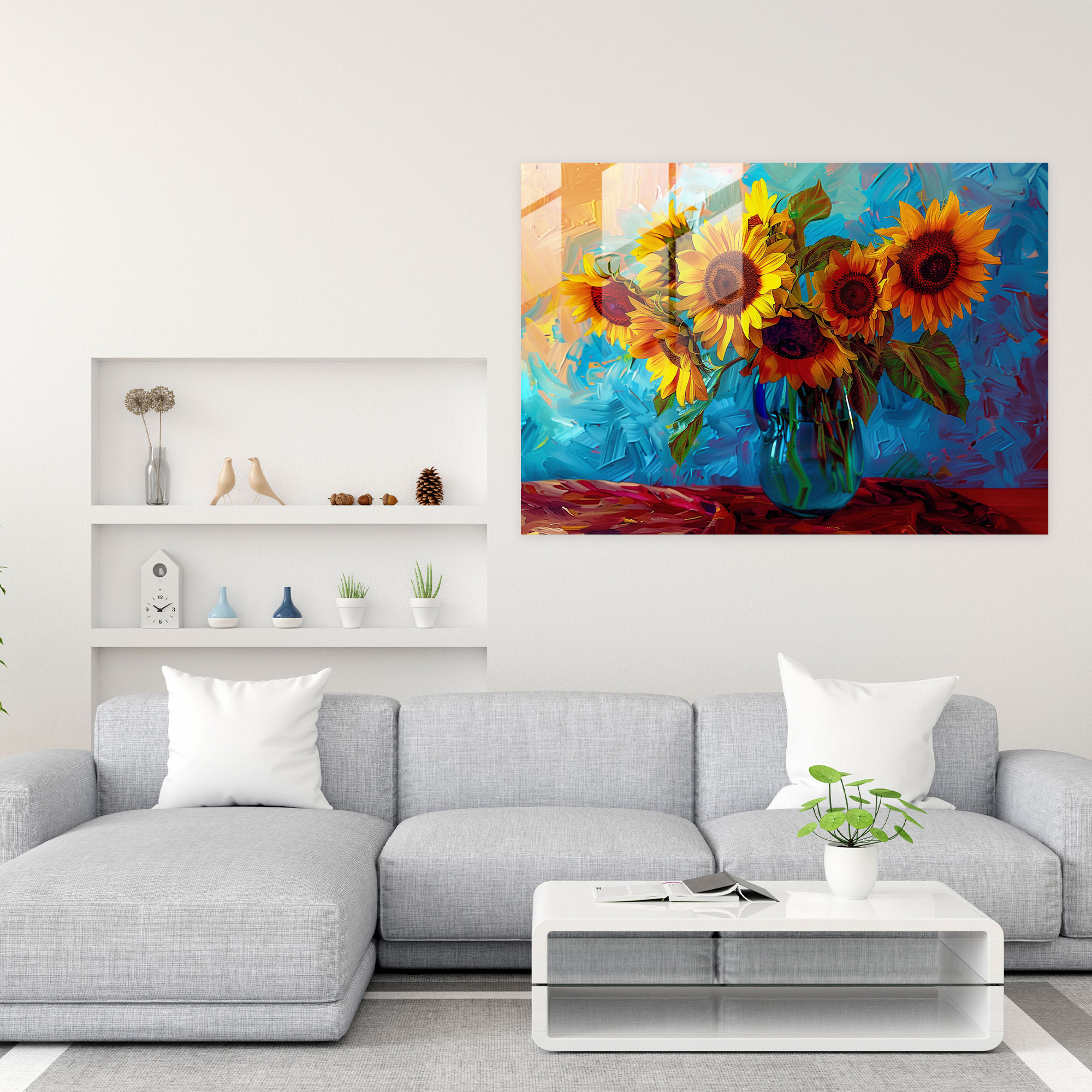 Vincent Van Gogh Glass Art - Sunflowers Glass Print - Vincent Van Gogh, Vincent Van Gogh, Wall Decoration, Glass Print