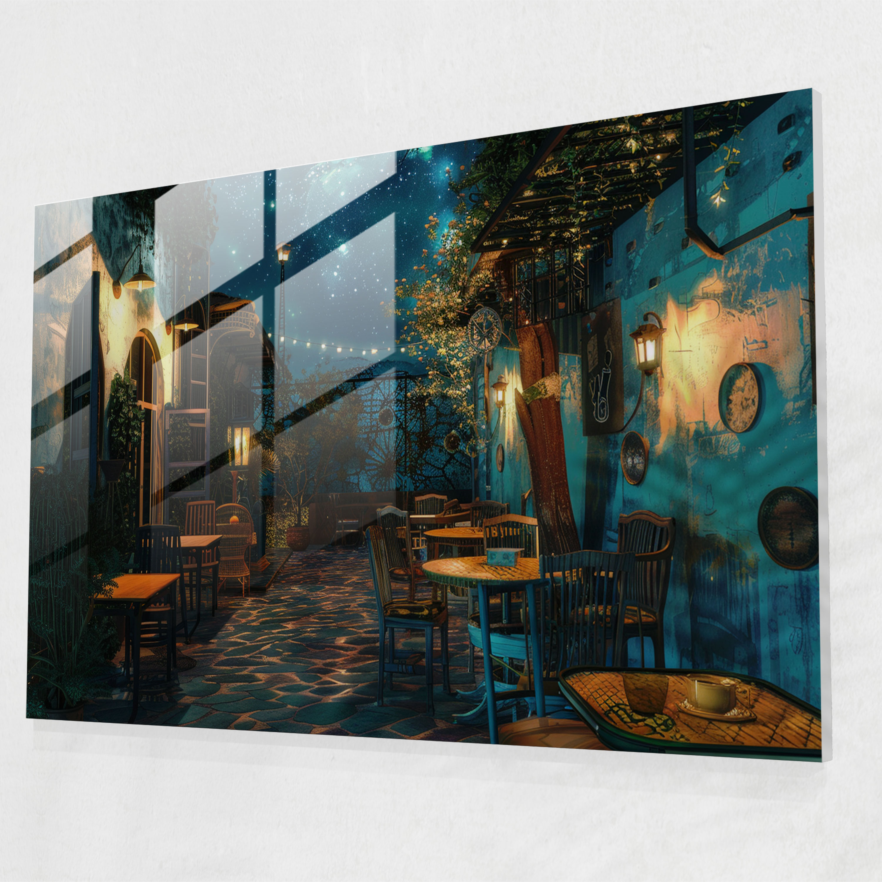 Vincent Van Gogh Wall Decoration - Cafe Terrace Glass Print - Vincent Van Gogh, Glass Print, Glass Art, Vincent Van Gogh