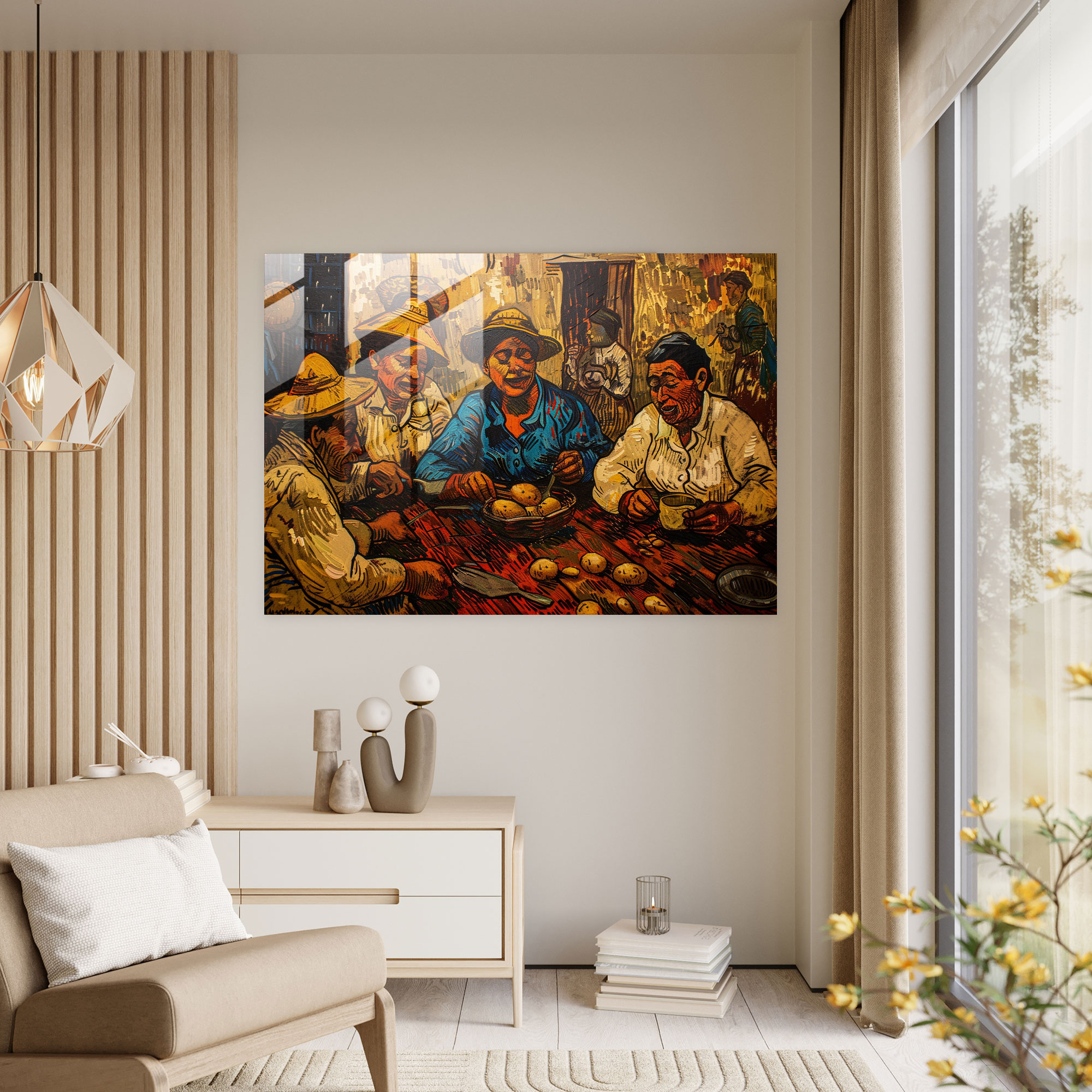 Vincent Van Gogh Wall Decoration - Potato Eaters Glass Print - Vincent Van Gogh, Glass Art, Glass Print, Wall Decoration