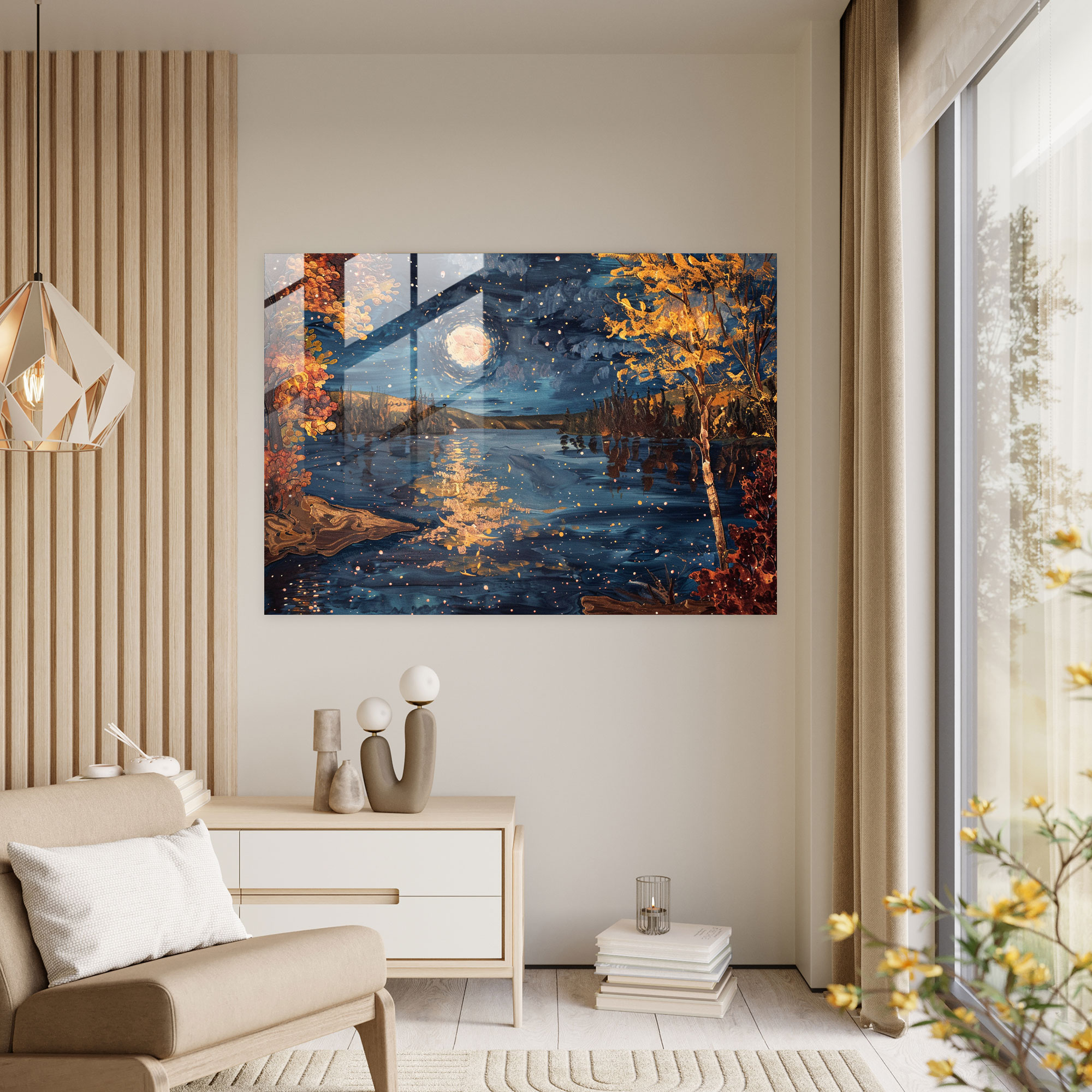 Vincent Van Gogh Glass Wall Art - Starry Night Over The Rhone Glass Print - Vincent Van Gogh, Home Decoration, Vincent Van Gogh, Glass Print